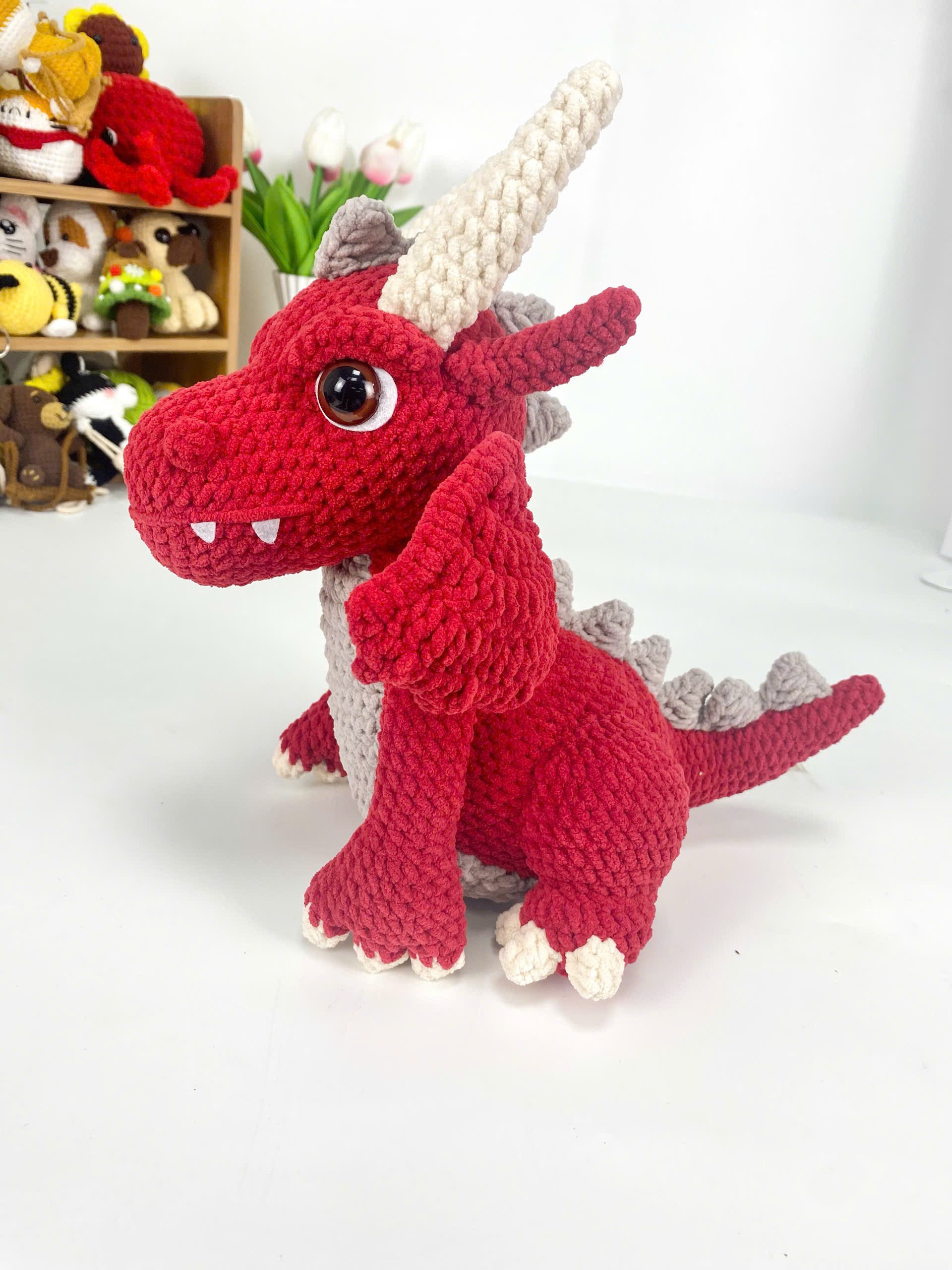Fire Dragon Crochet Pattern: Amigurumi Plush Toy (PDF)
