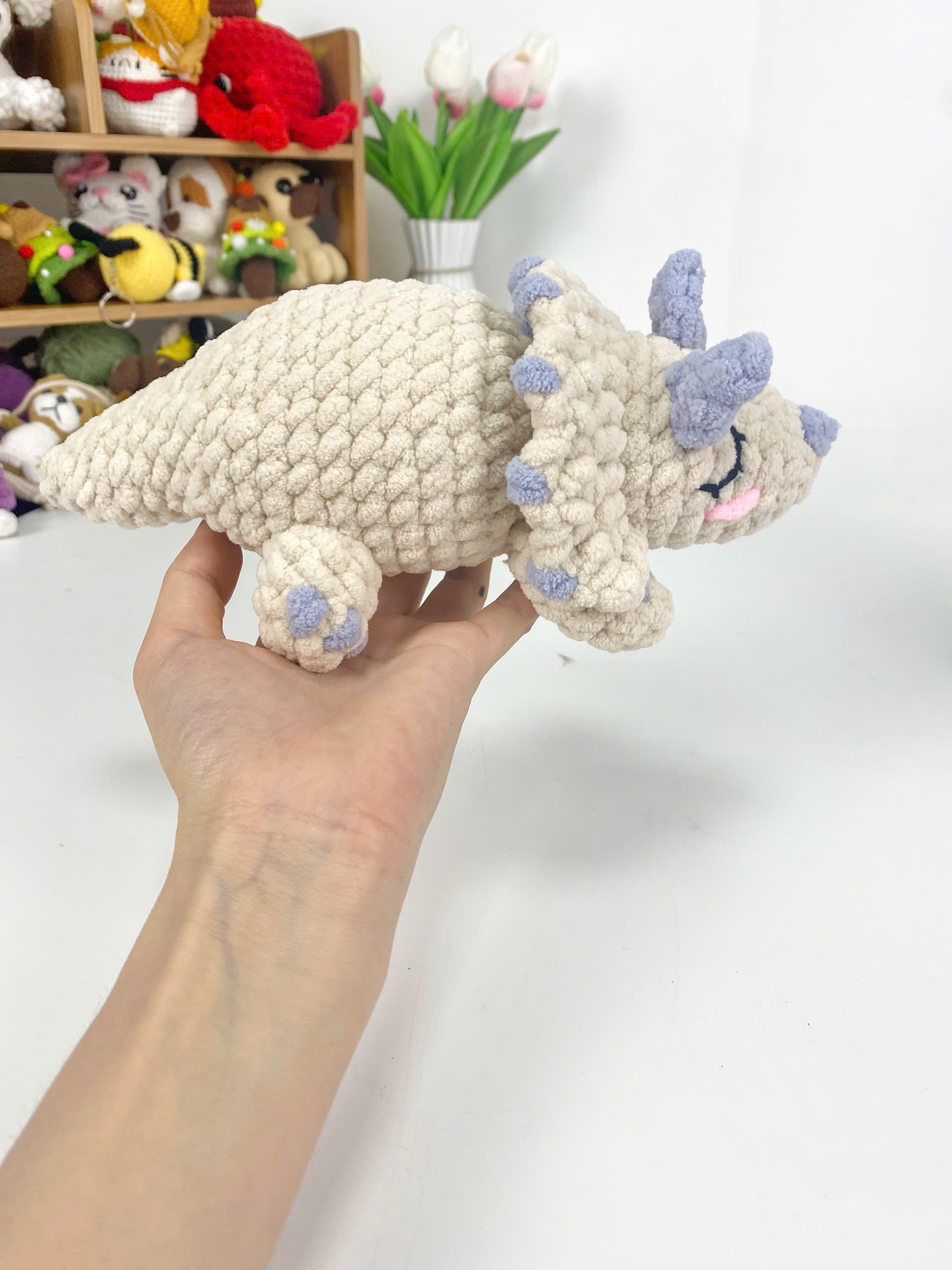 Triceratops Crochet Pattern: Beginner Friendly Amigurumi Dinosaur (PDF Pattern)