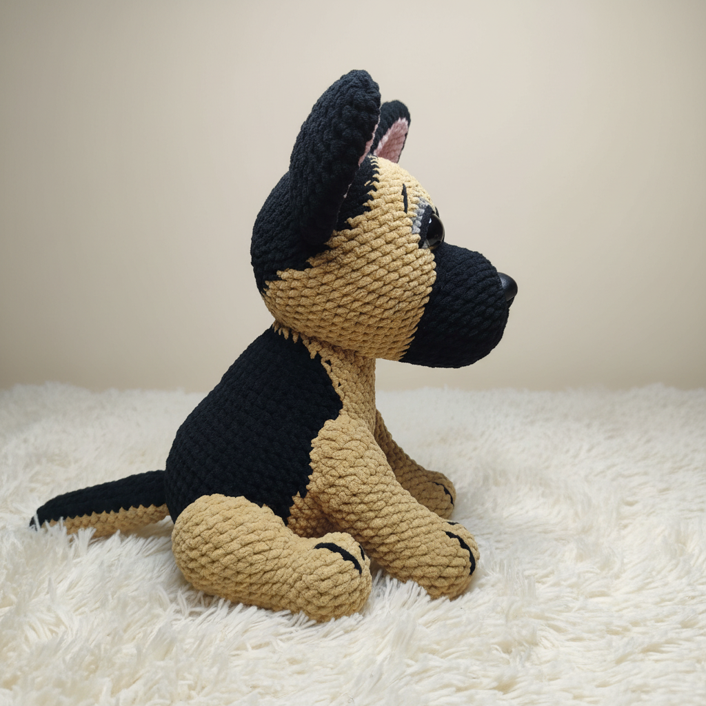 Dog Crochet Pattern, German Shepherd Amigurumi, Realistic Dog Plush Pattern, Crochet Puppy Toy, Advanced Crochet Pattern PDF