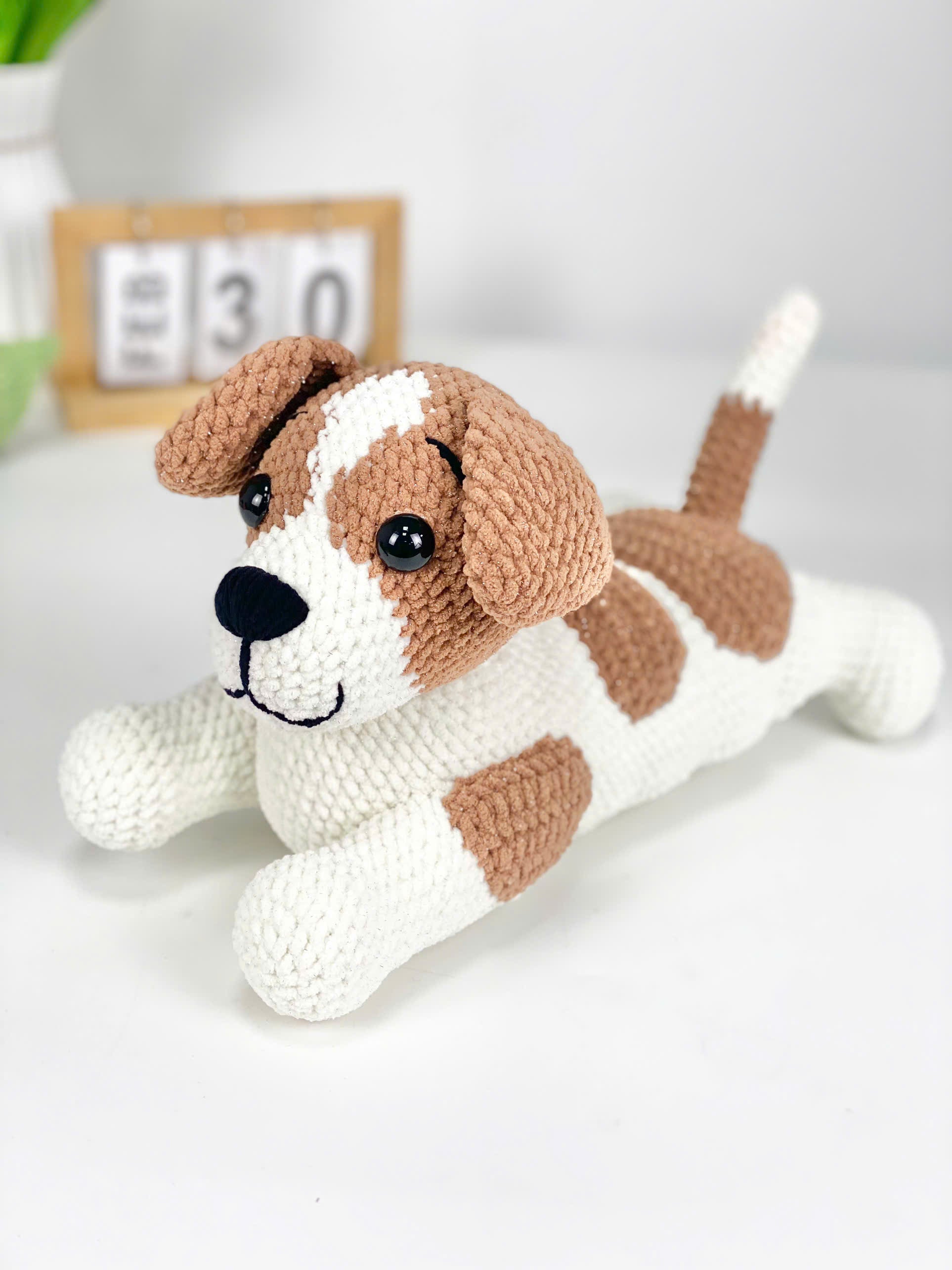 Jack Russell Terrier Crochet Pattern: Amigurumi Dog Plush Toy (PDF)
