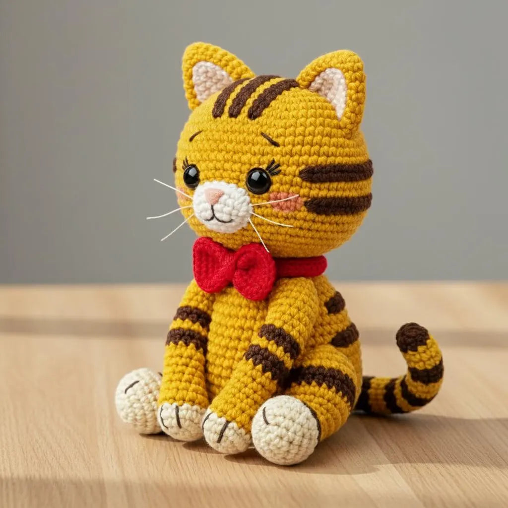 Sitting Cat Amigurumi Crochet Pattern, Beginner Friendly (PDF)