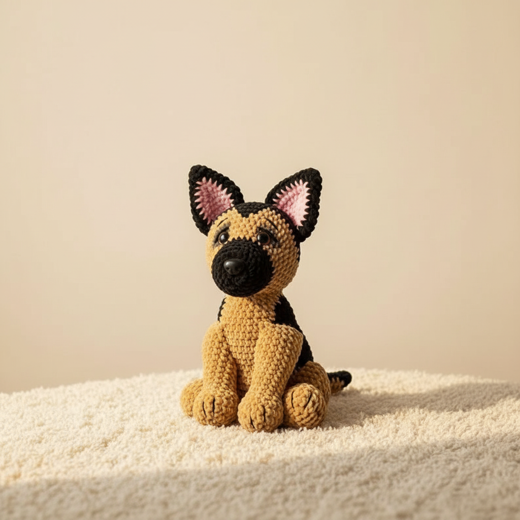 Dog Crochet Pattern, German Shepherd Amigurumi, Realistic Dog Plush Pattern, Crochet Puppy Toy, Advanced Crochet Pattern PDF
