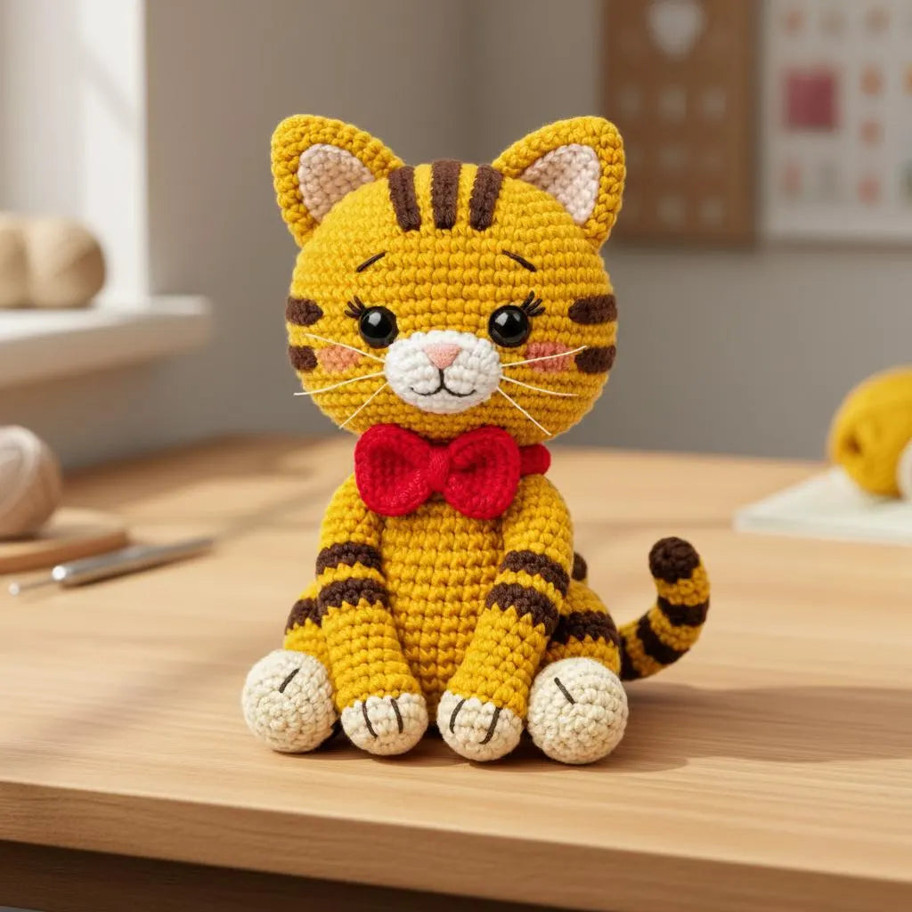 Sitting Cat Amigurumi Crochet Pattern, Beginner Friendly (PDF)