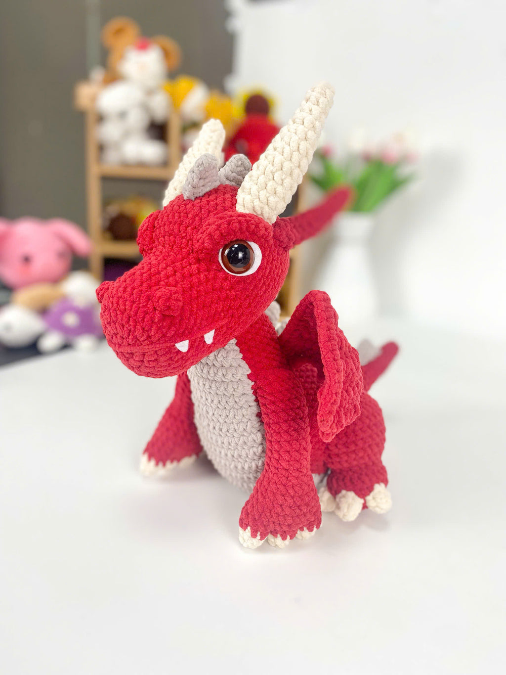 Fire Dragon Crochet Pattern: Amigurumi Plush Toy (PDF)