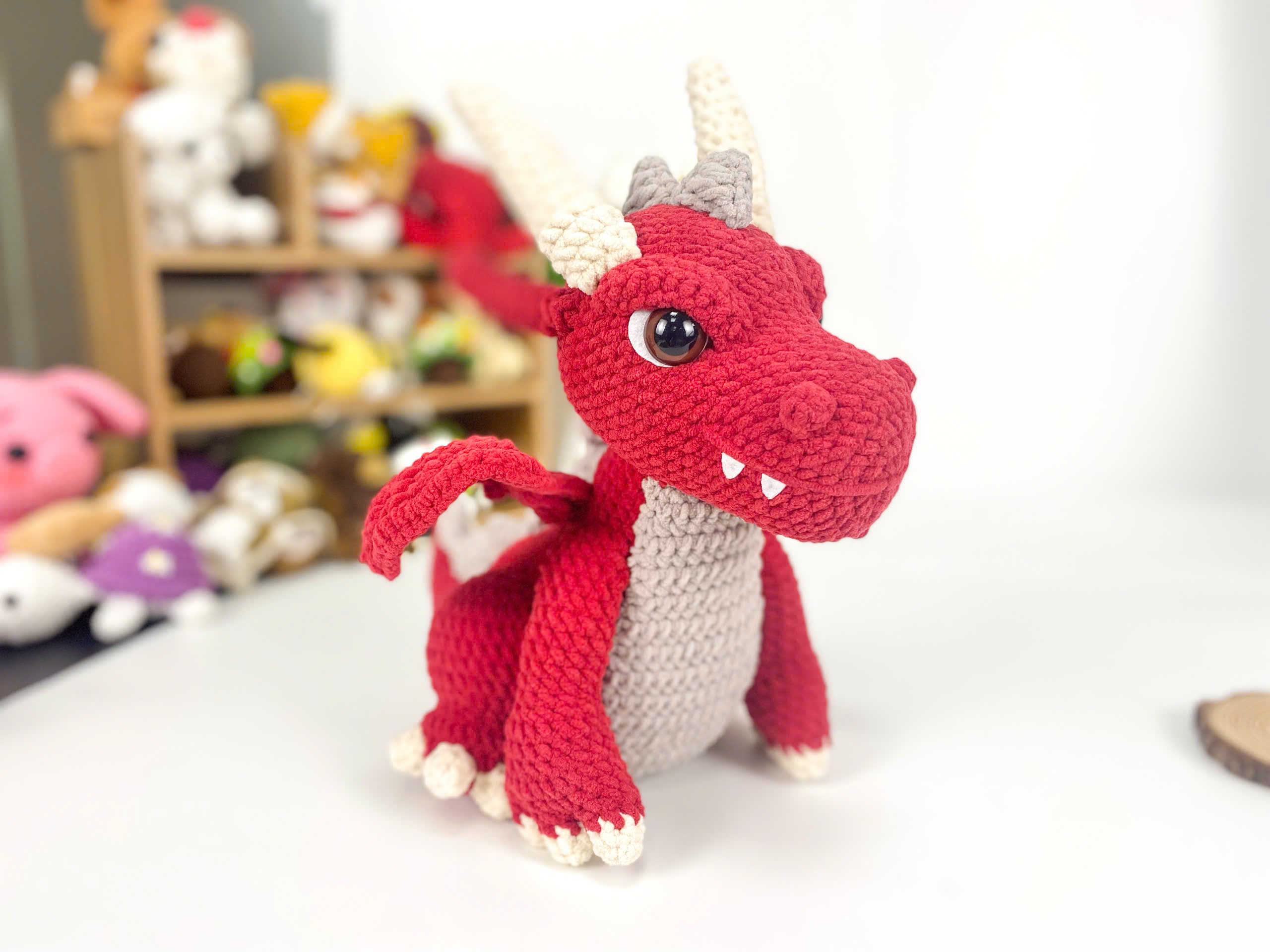 Fire Dragon Crochet Pattern: Amigurumi Plush Toy (PDF)