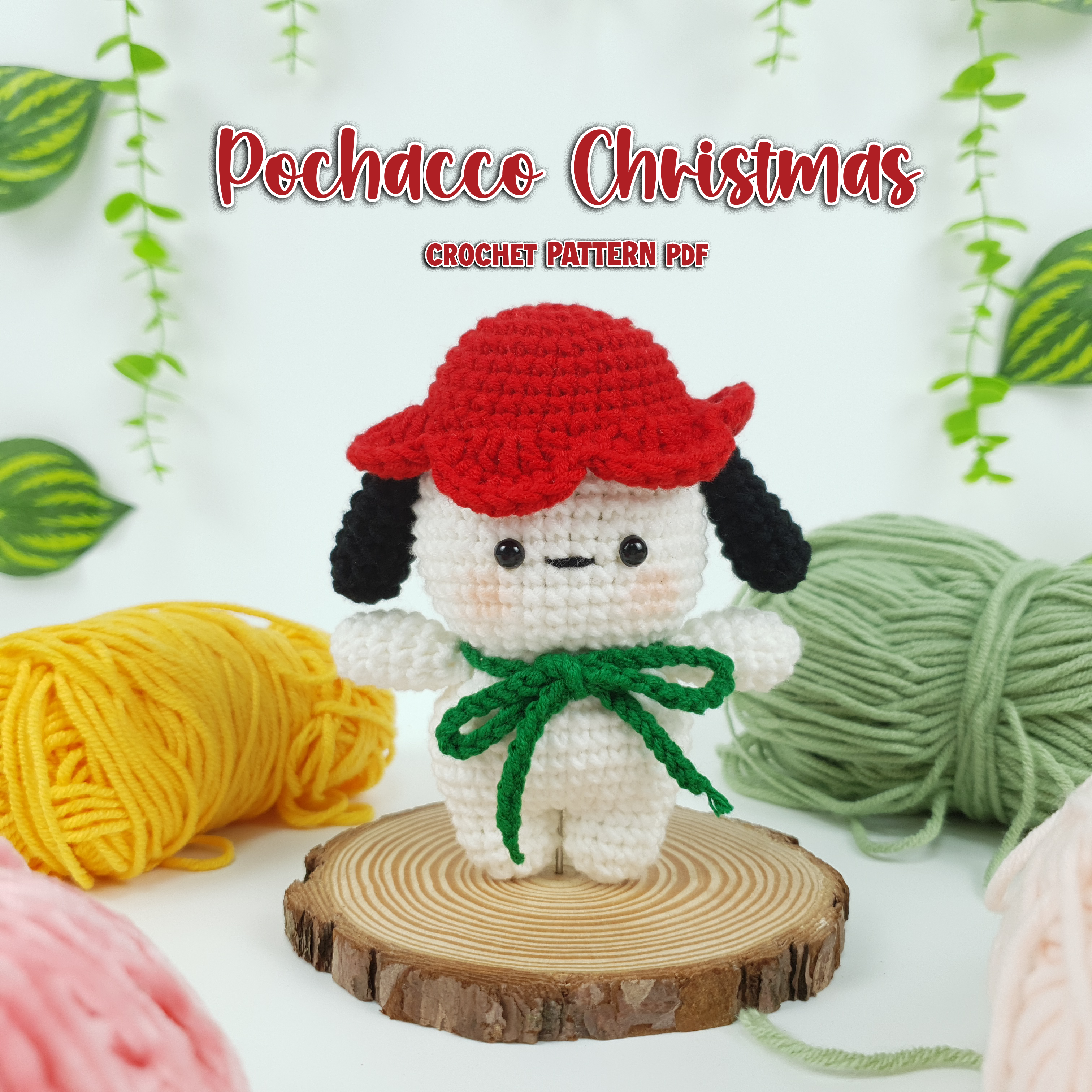 Christmas Puppy Crochet Pattern PDF, Cute Holiday Dog Amigurumi Pattern