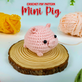 Mini Pig Crochet Pattern PDF, Piggy Puff Amigurumi Tutorial, Cute Pocket Pig Plush