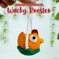Wacky Rooster Crochet Pattern PDF, Mini Chicken in Eggshell Amigurumi Tutorial