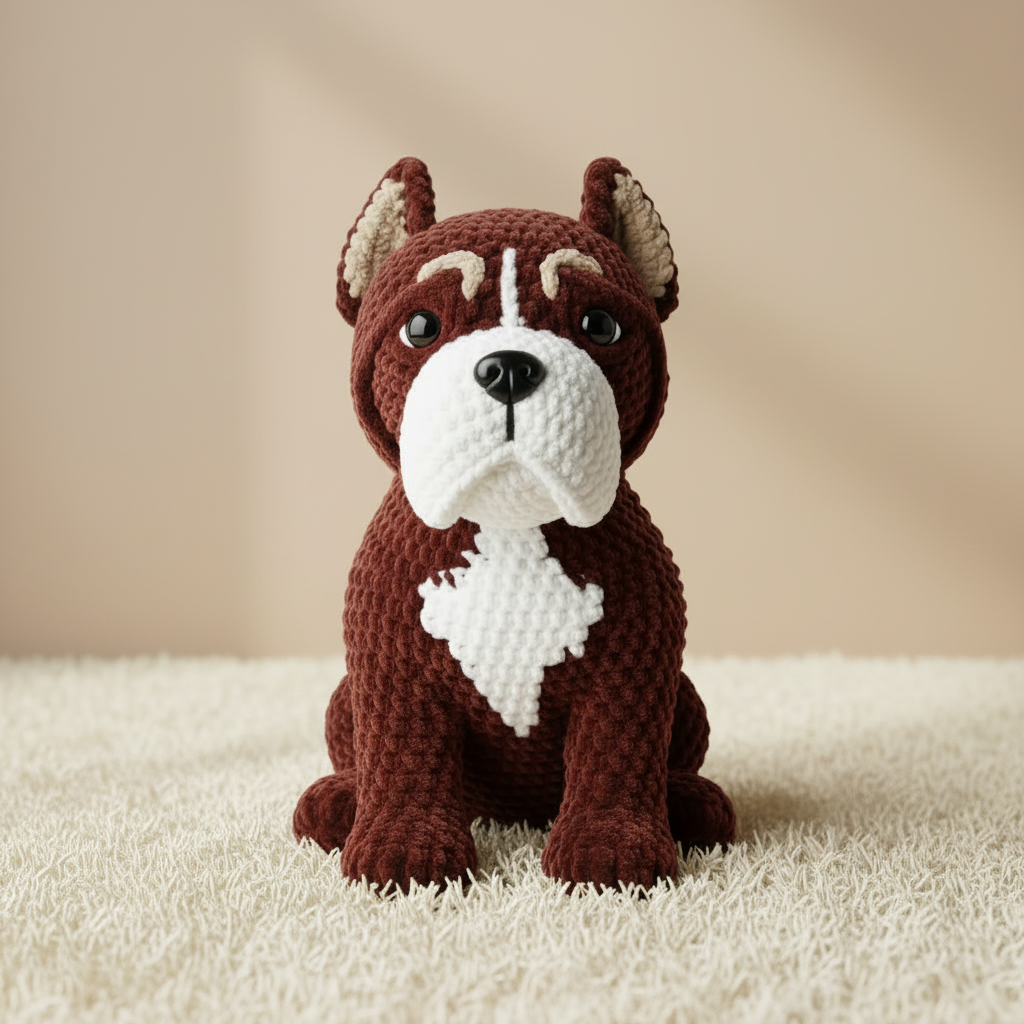 Crochet dog pattern, Pitbull Amigurumi dog pattern, dog stuffed animal crochet pattern
