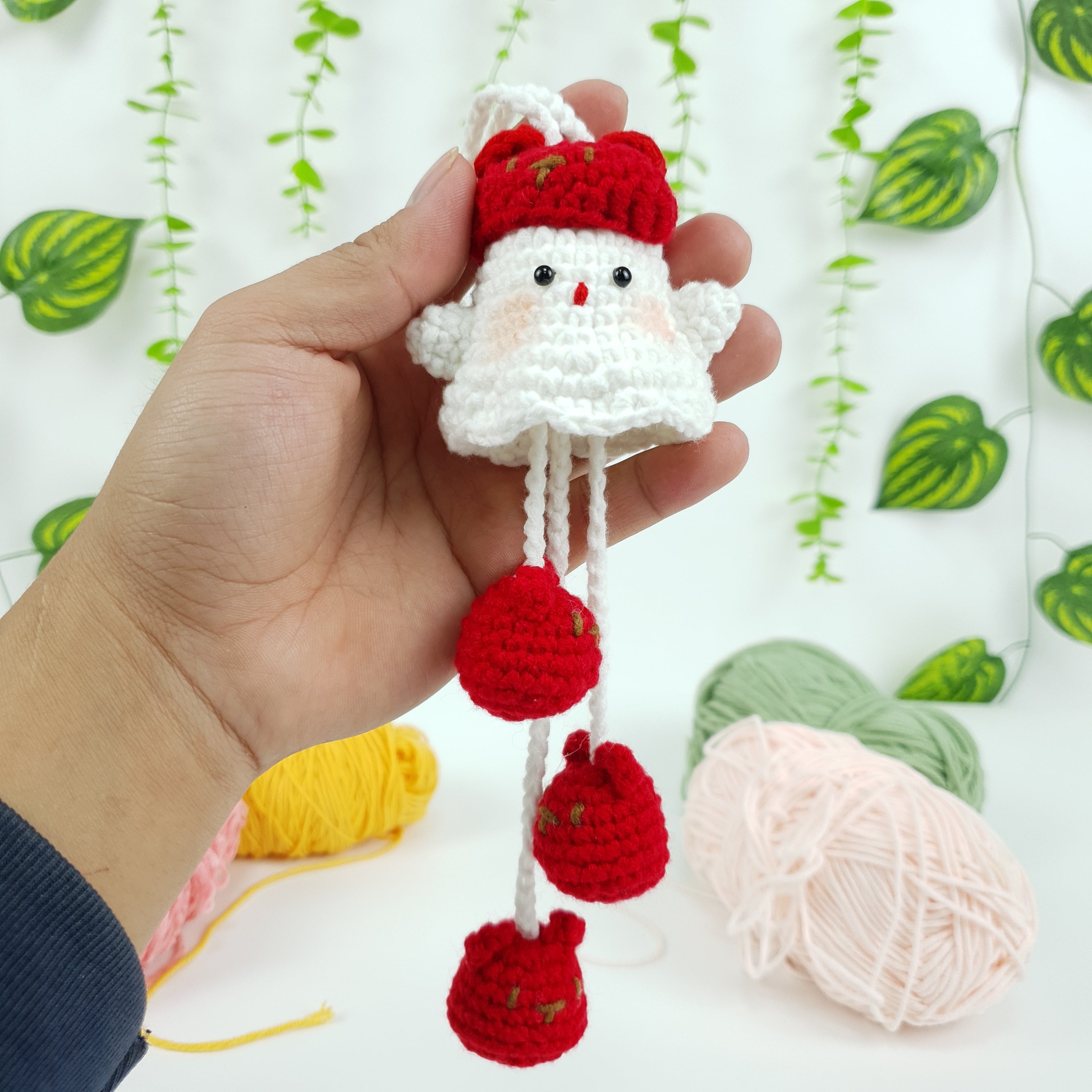 Ghost Car Hanging Crochet Pattern PDF, Cute Hanging Ghost Amigurumi, Car Charm Crochet Tutorial
