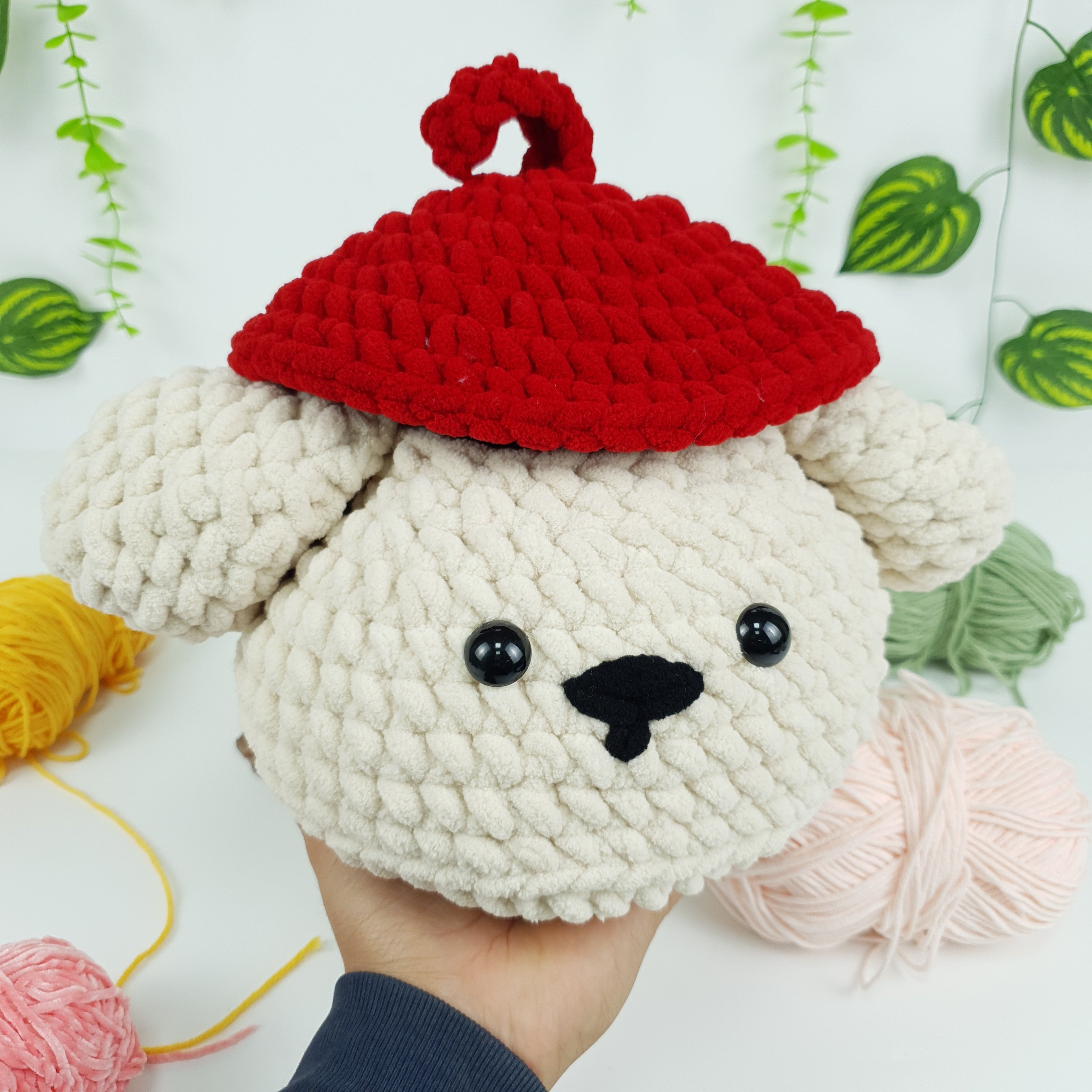 No Sew Pudding Dog Crochet Pattern PDF, Cute Dog Basket Crochet Tutorial