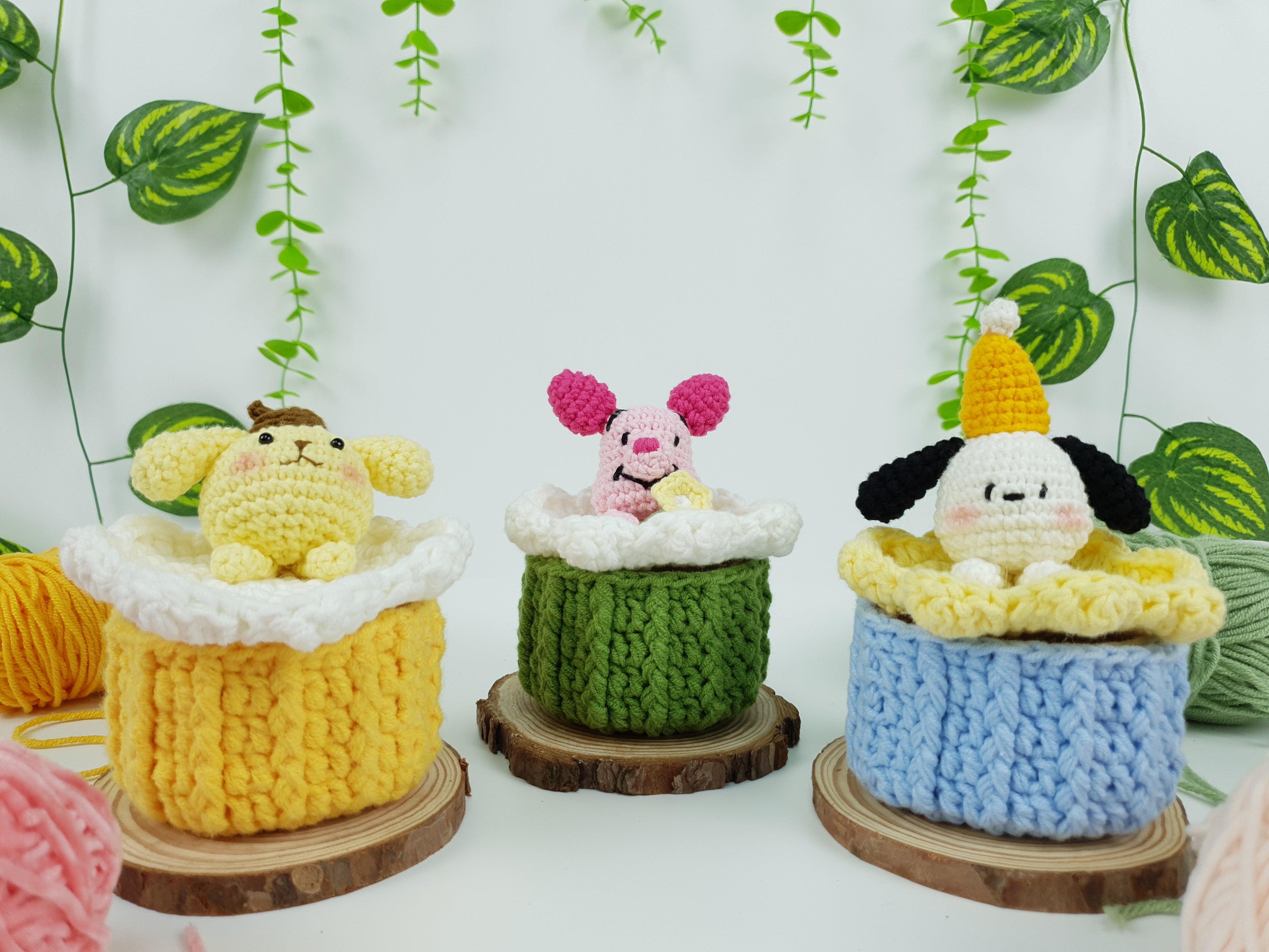 Crochet Storage Box Pattern PDF, 3 in 1 Cute Animal Basket Bundle, Mini Organizer Crochet Pattern