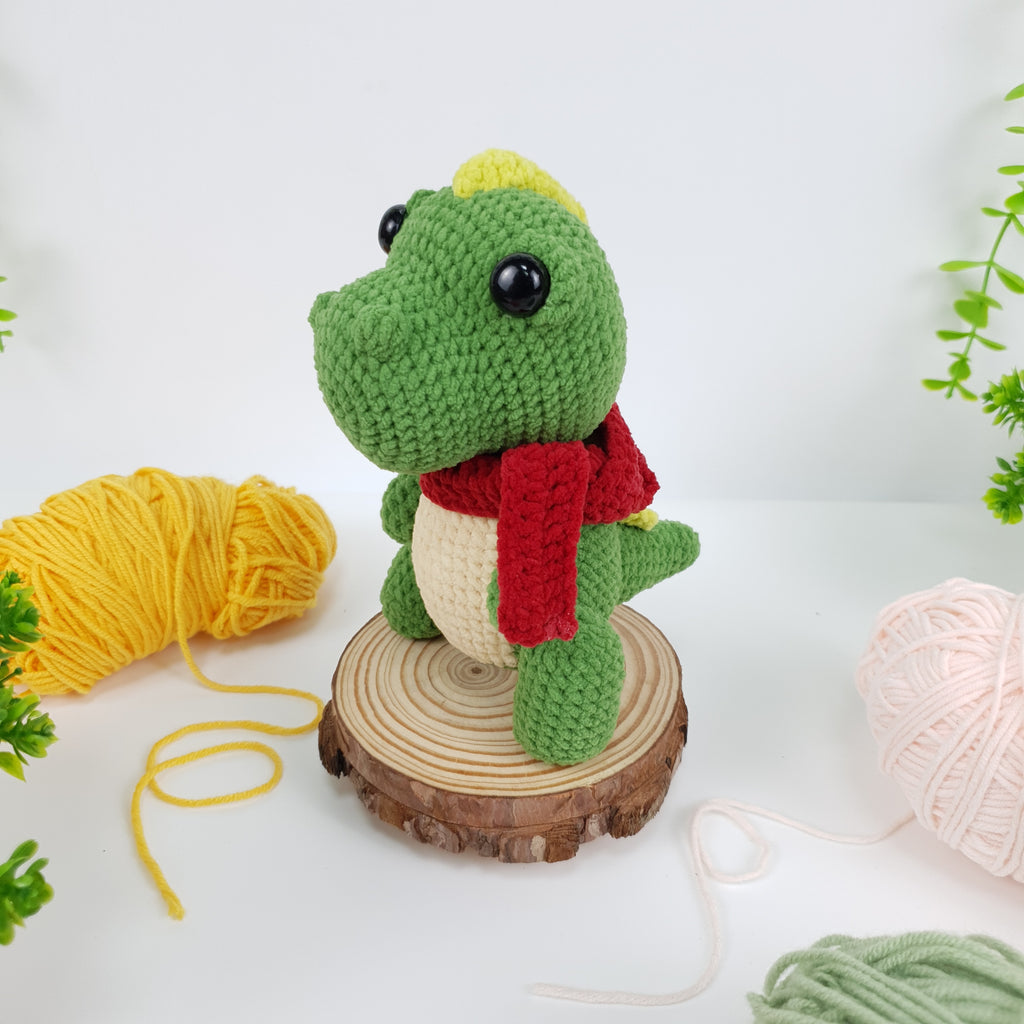 Dino Cozy Crochet Pattern PDF, Cute Dinosaur Amigurumi, Velvet Plush Crochet Tutorial, DIY Gift