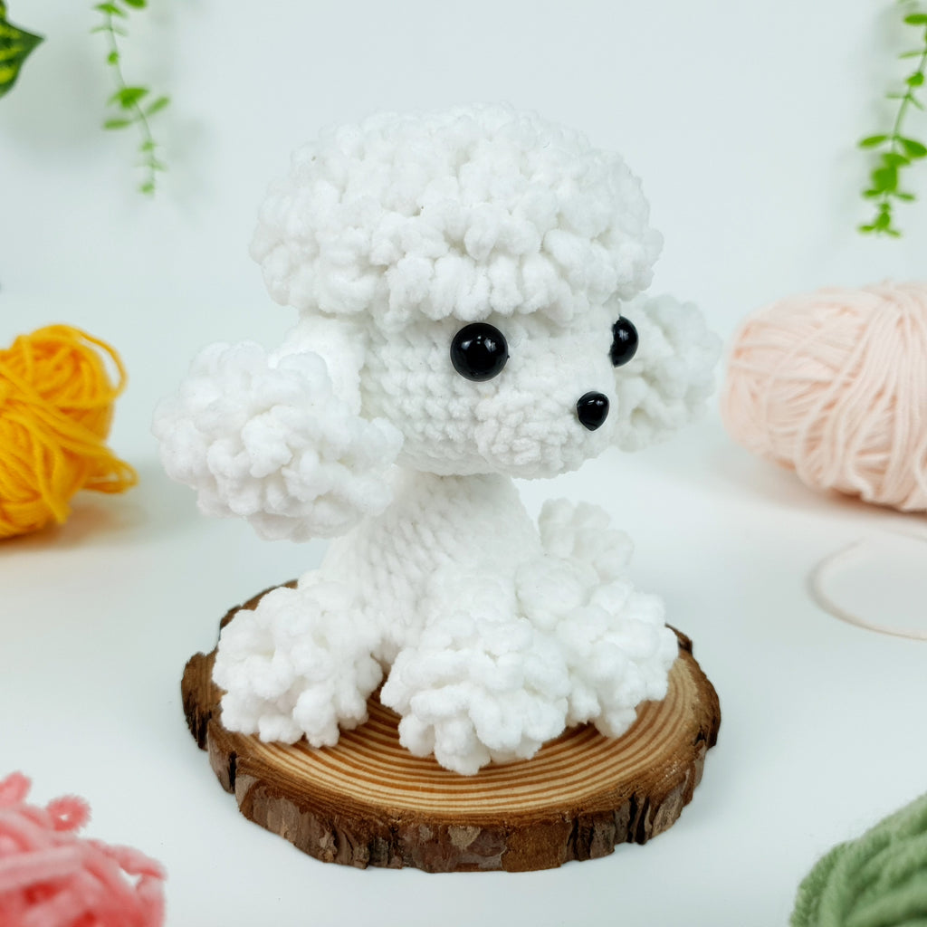 Tiny Poodle Crochet Pattern PDF, Snowy Poodle Amigurumi Tutorial