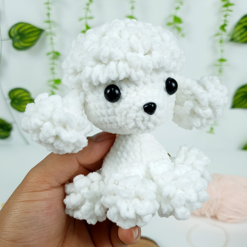 Tiny Poodle Crochet Pattern PDF, Snowy Poodle Amigurumi Tutorial