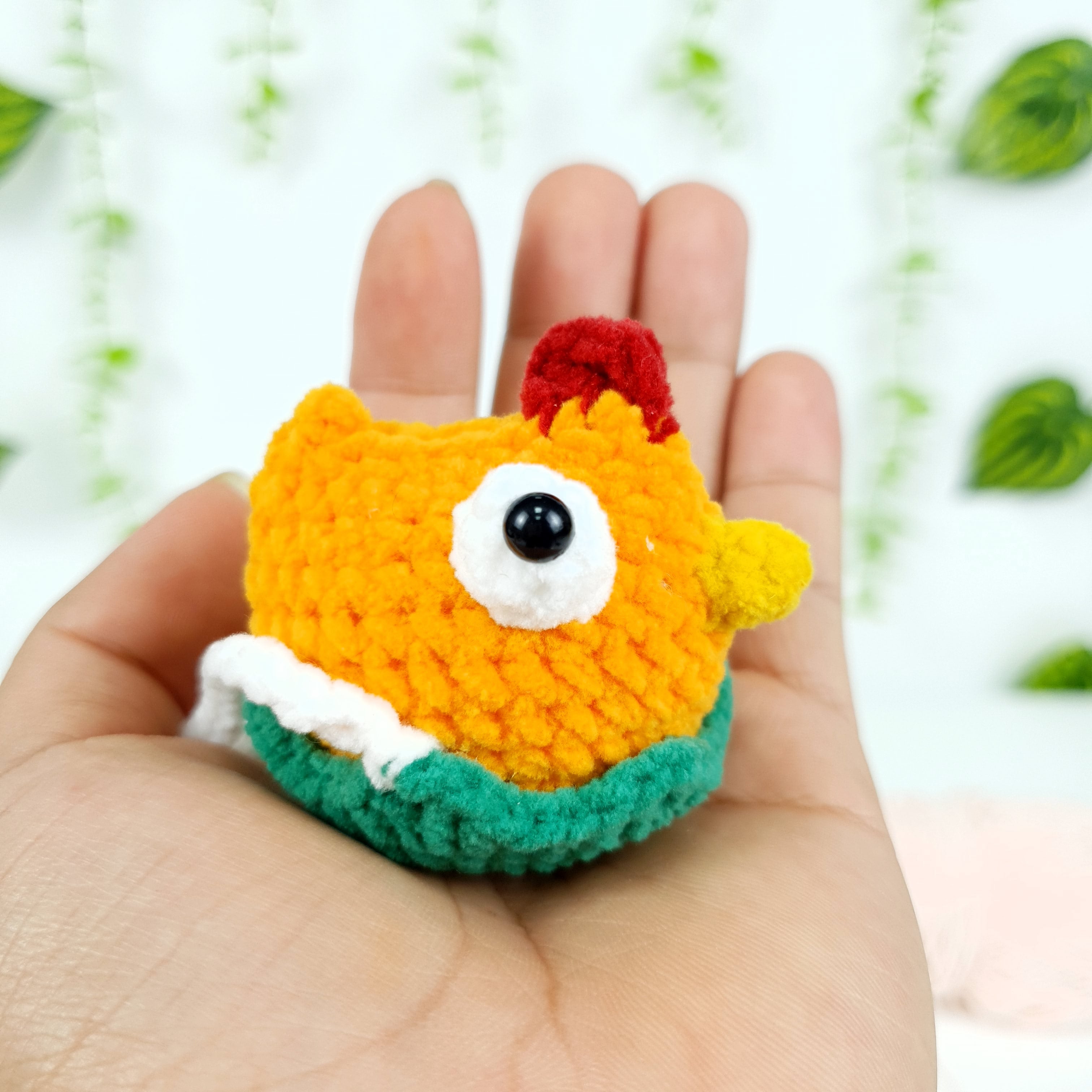 Wacky Rooster Crochet Pattern PDF, Mini Chicken in Eggshell Amigurumi Tutorial
