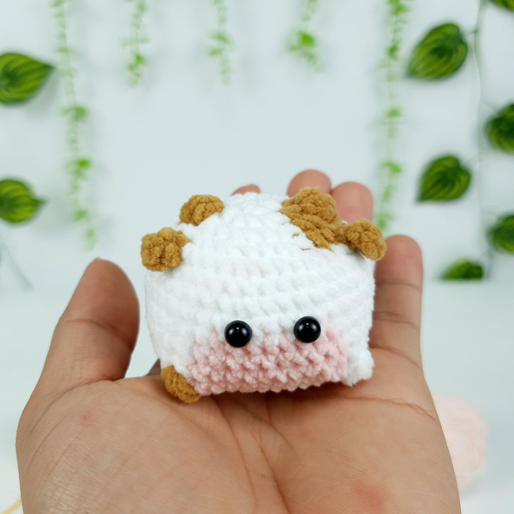 Mini Cow Crochet Pattern PDF, Moochi Amigurumi Tutorial, Cute Pocket Cow Plush