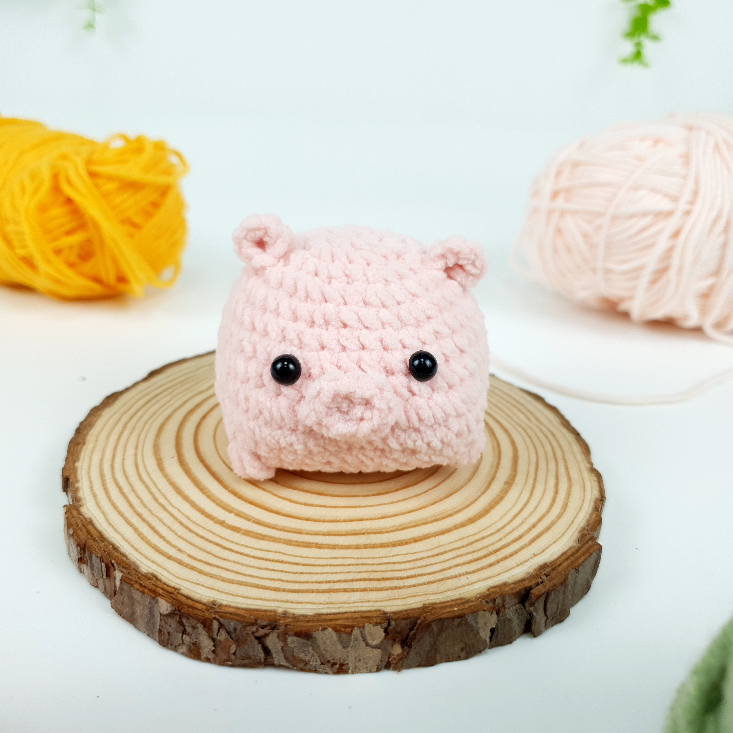 Mini Pig Crochet Pattern PDF, Piggy Puff Amigurumi Tutorial, Cute Pocket Pig Plush