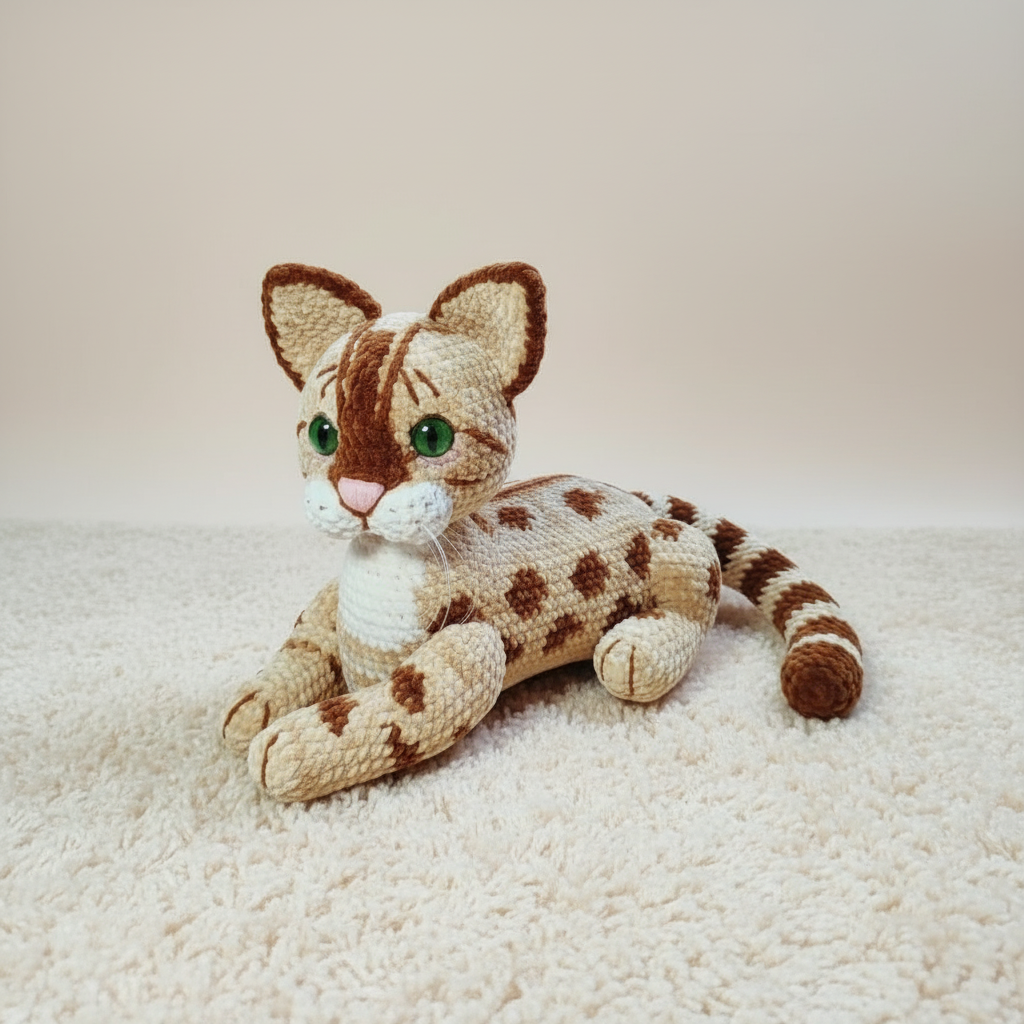 Bengal Cat Amigurumi Crochet Pattern: Stuffed Animal Toy (PDF Pattern)