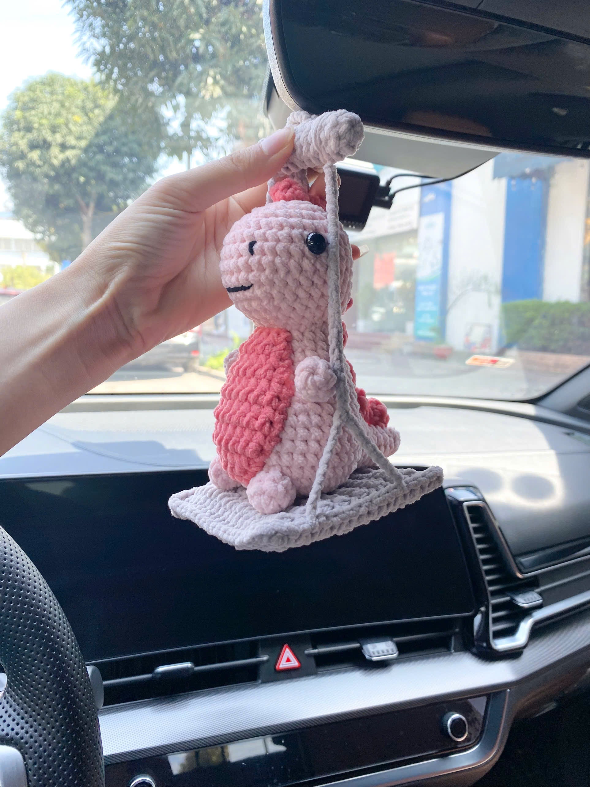 Pink Dinosaur Crochet Pattern: Amigurumi Dino Keychain (PDF Tutorial)