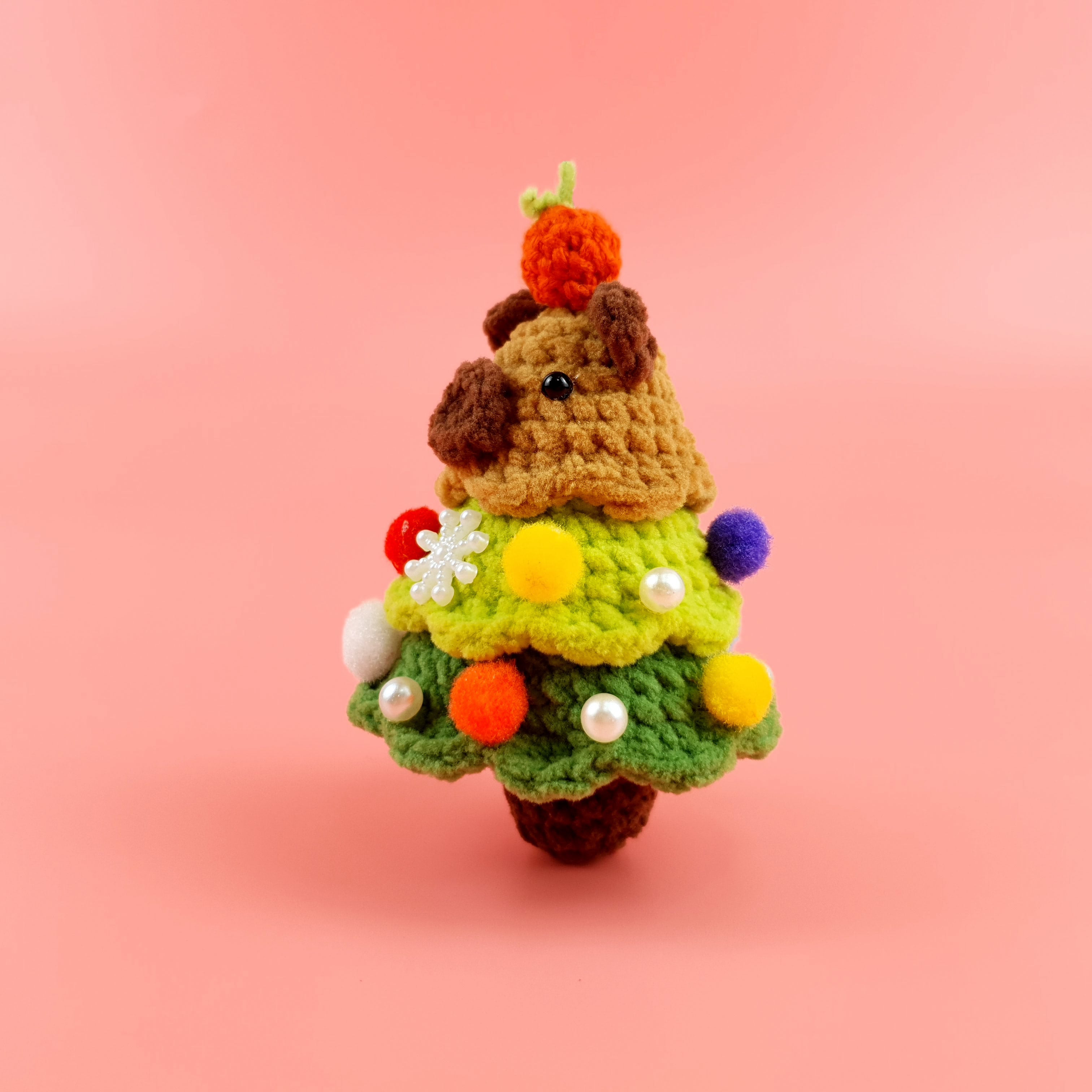 Capybara Christmas Tree Crochet Pattern PDF, Cute Holiday Amigurumi, Mini Xmas Ornament Tutorial