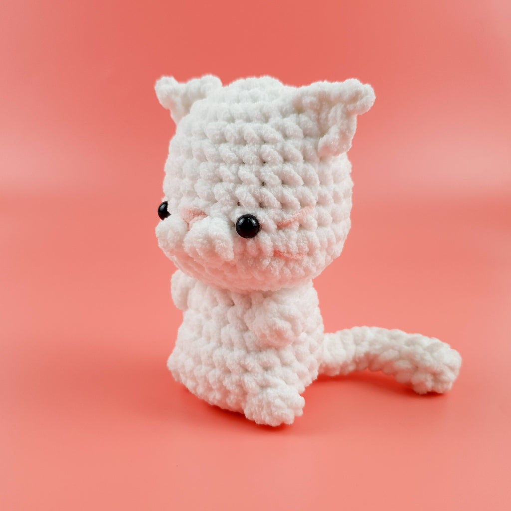Mimi No Sew Crochet Pattern PDF, White Cat Amigurumi, Easy Plush Kitty Tutorial, Instant Download