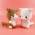 Cat Couple Crochet Pattern PDF, Brown and White Plush Cat Tutorial, Cute Amigurumi Gift Pattern
