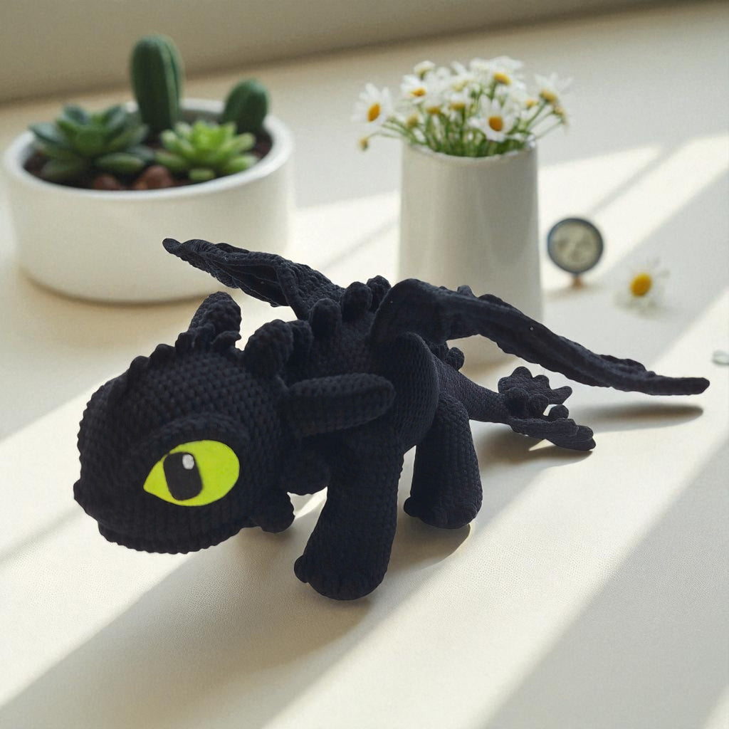 Toothless Dragon Crochet Pattern: Night Fury Amigurumi (PDF Download)