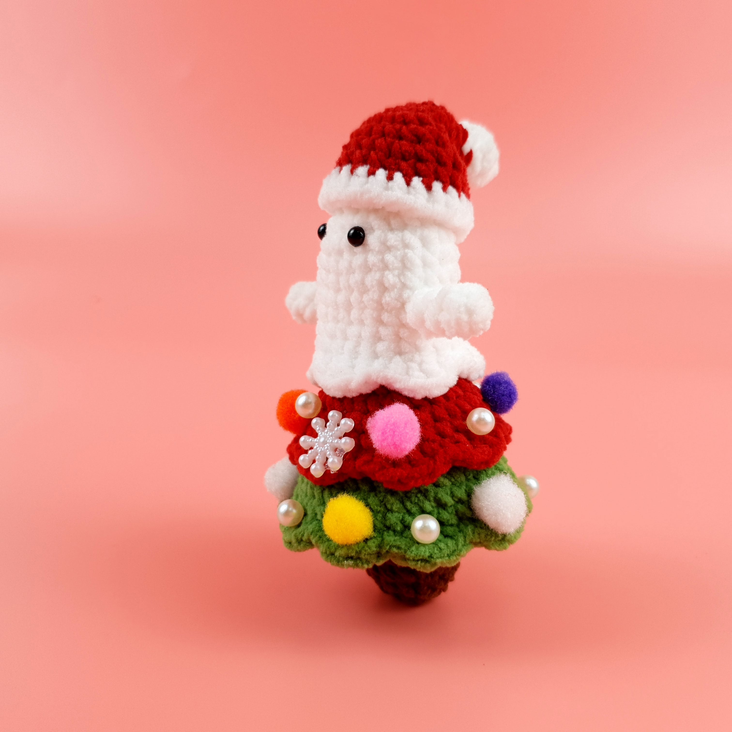 Ghost Christmas Tree Crochet Pattern PDF, Cute Ghost Amigurumi, Holiday Ornament Crochet Tutorial