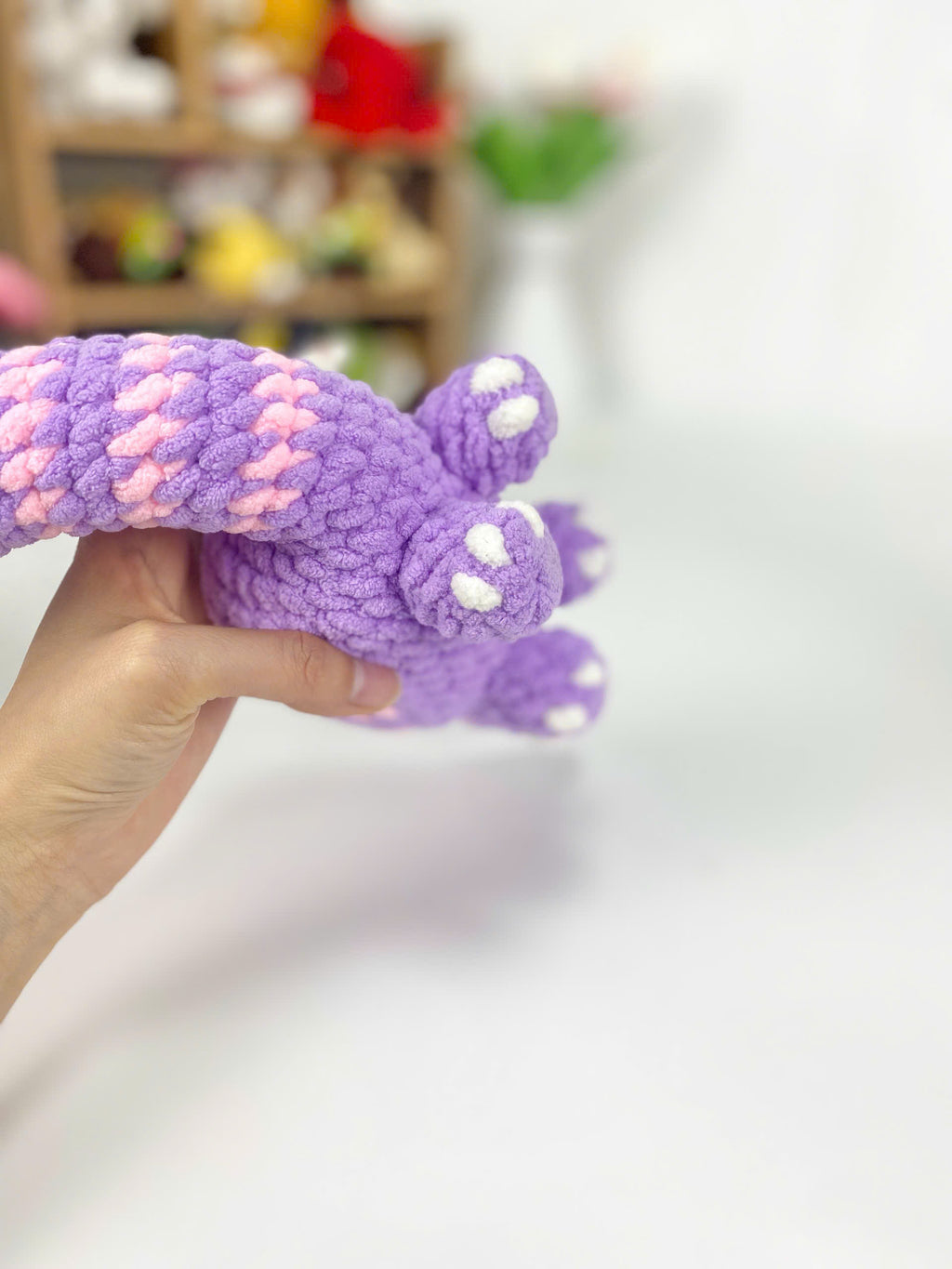 Purple Dragon Crochet Pattern: Amigurumi Dinosaur PDF Tutorial