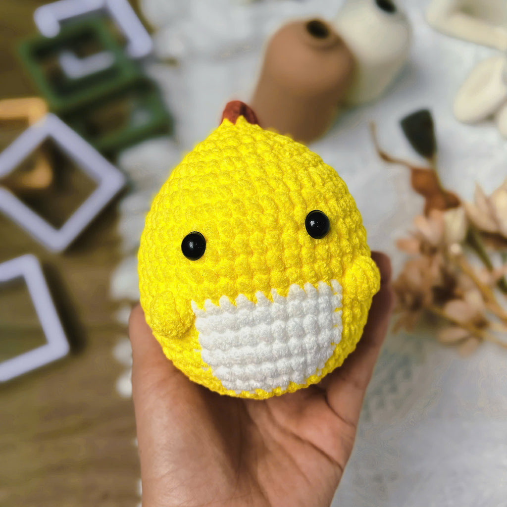 Cute Yellow Chick Crochet Pattern PDF, Amigurumi Chicken Plush Tutorial, Beginner Friendly Handmade Plush DIY