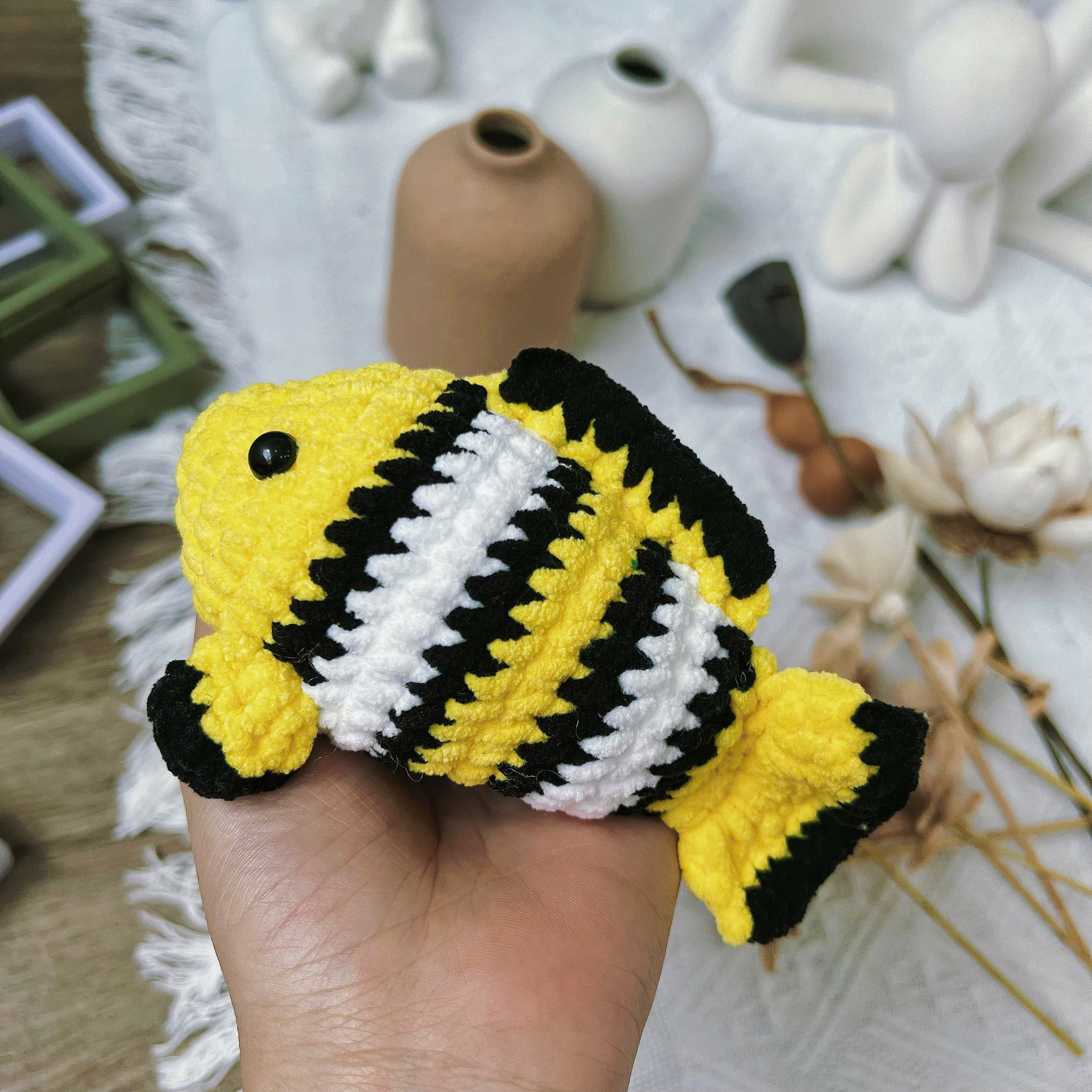 Clownfish Crochet Pattern PDF, No Sew Fish Amigurumi Pattern, Cute Nemo Inspired Plush Tutorial