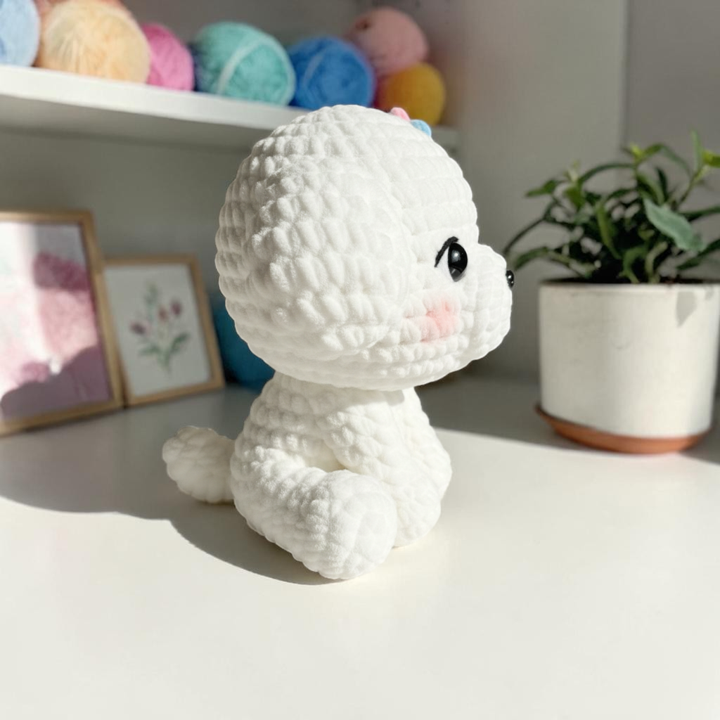 White Puppy Crochet Pattern PDF, Cute Dog Amigurumi Pattern