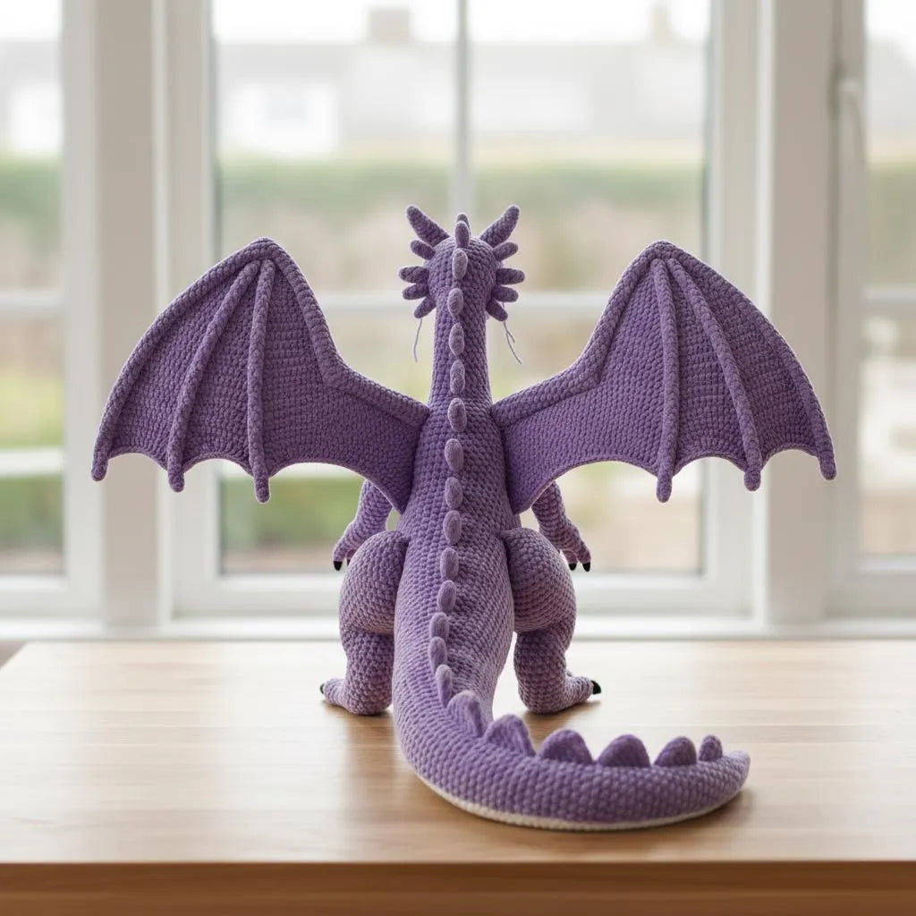 Amigurumi Dragon Crochet Pattern Bundle, Blue & Purple Fantasy Plush (PDF Pattern)