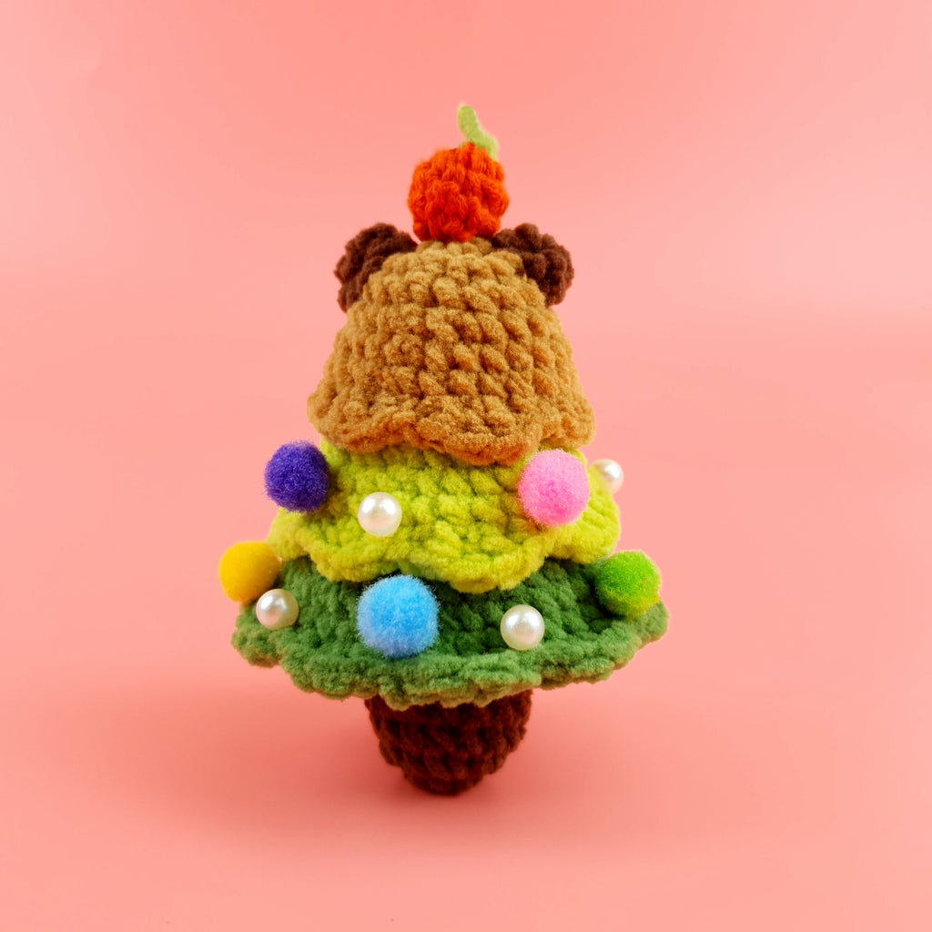 Capybara Christmas Tree Crochet Pattern PDF, Cute Holiday Amigurumi, Mini Xmas Ornament Tutorial