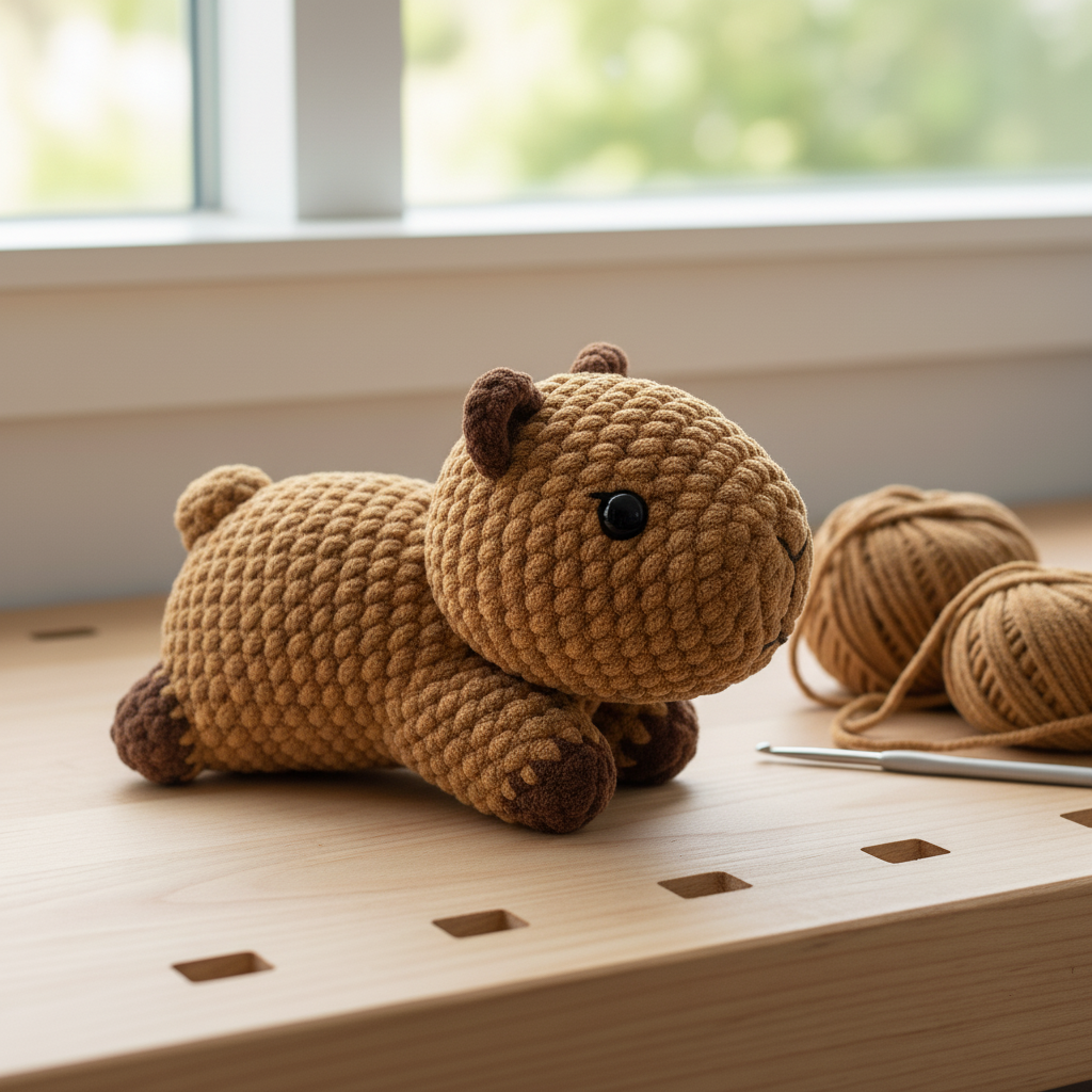 Capybara Crochet Pattern, Cute Amigurumi Capybara PDF, Easy Crochet Animal Plush