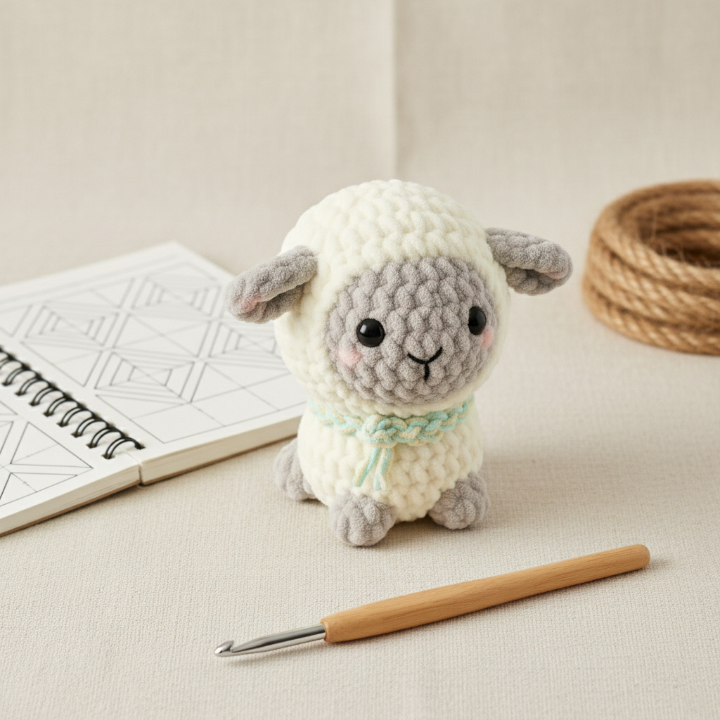Sheep Crochet Pattern, Easy Amigurumi Sheep, Beginner Crochet Pattern