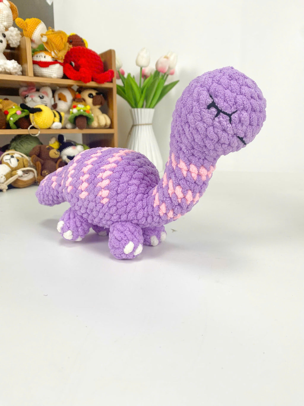 Purple Dragon Crochet Pattern: Amigurumi Dinosaur PDF Tutorial