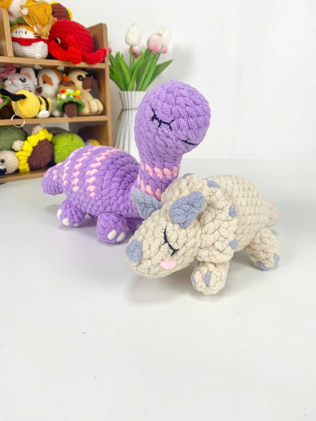Purple Dragon Amigurumi Crochet Pattern: Triceratops Dinosaur (PDF Pattern)