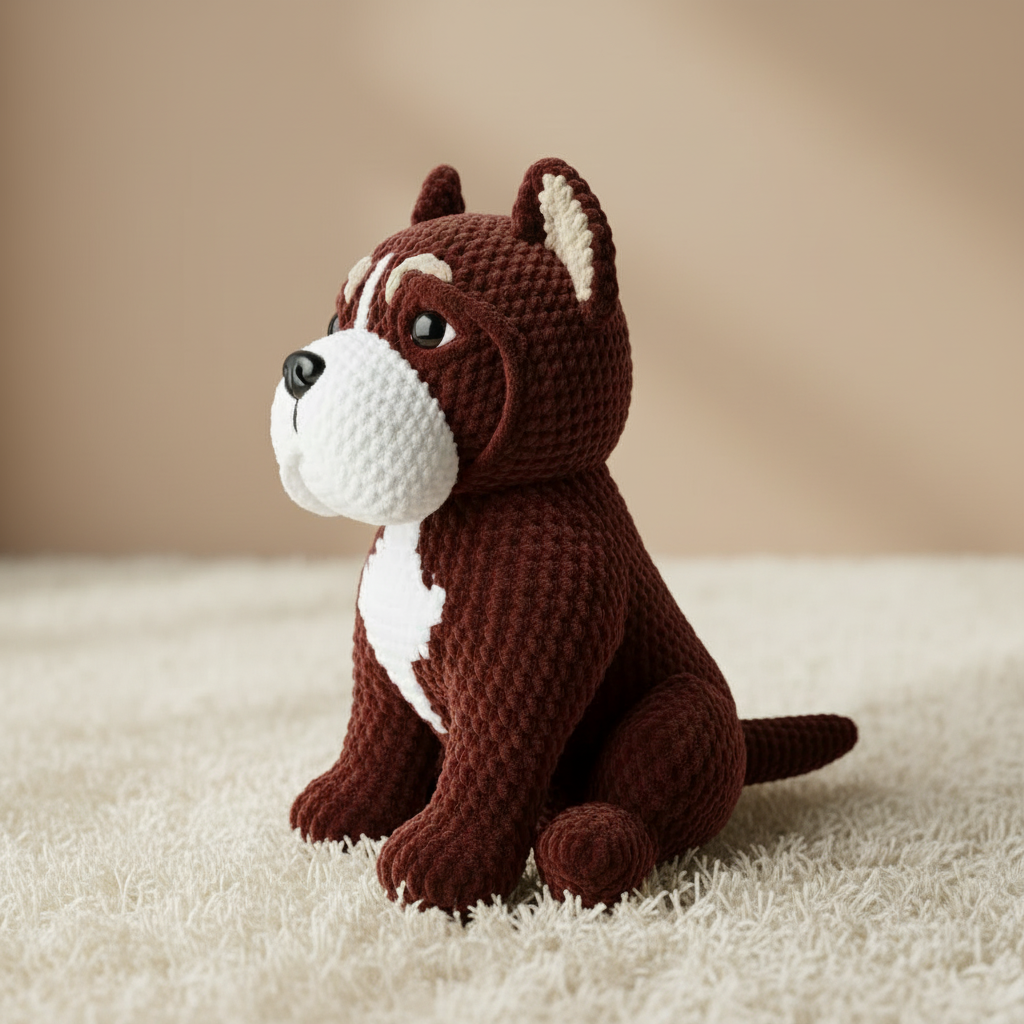 Crochet dog pattern, Pitbull Amigurumi dog pattern, dog stuffed animal crochet pattern