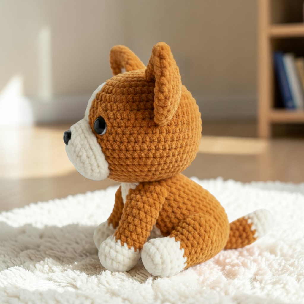 Corgi Crochet Pattern, Cute Dog Amigurumi Pattern, Kawaii Puppy Plush, Beginner Friendly, Low Sew Crochet Toy, Pet Gift Idea