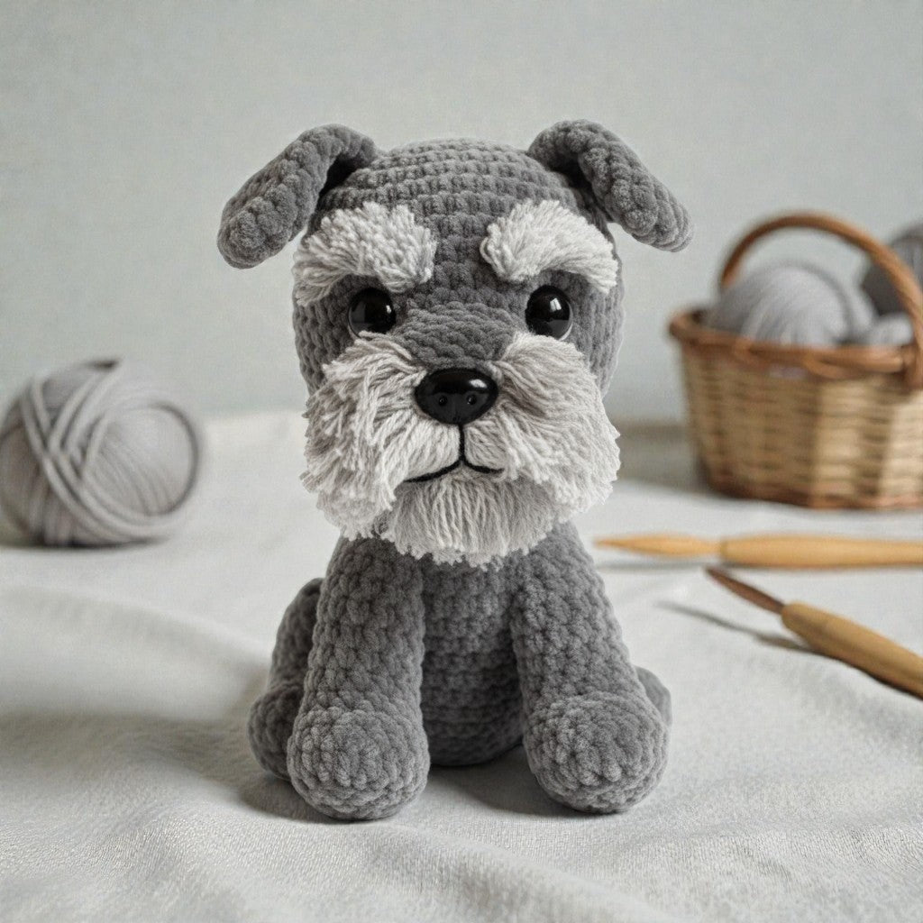 Schnauzer Dog Crochet Pattern, Easy Amigurumi Animal (PDF Pattern)