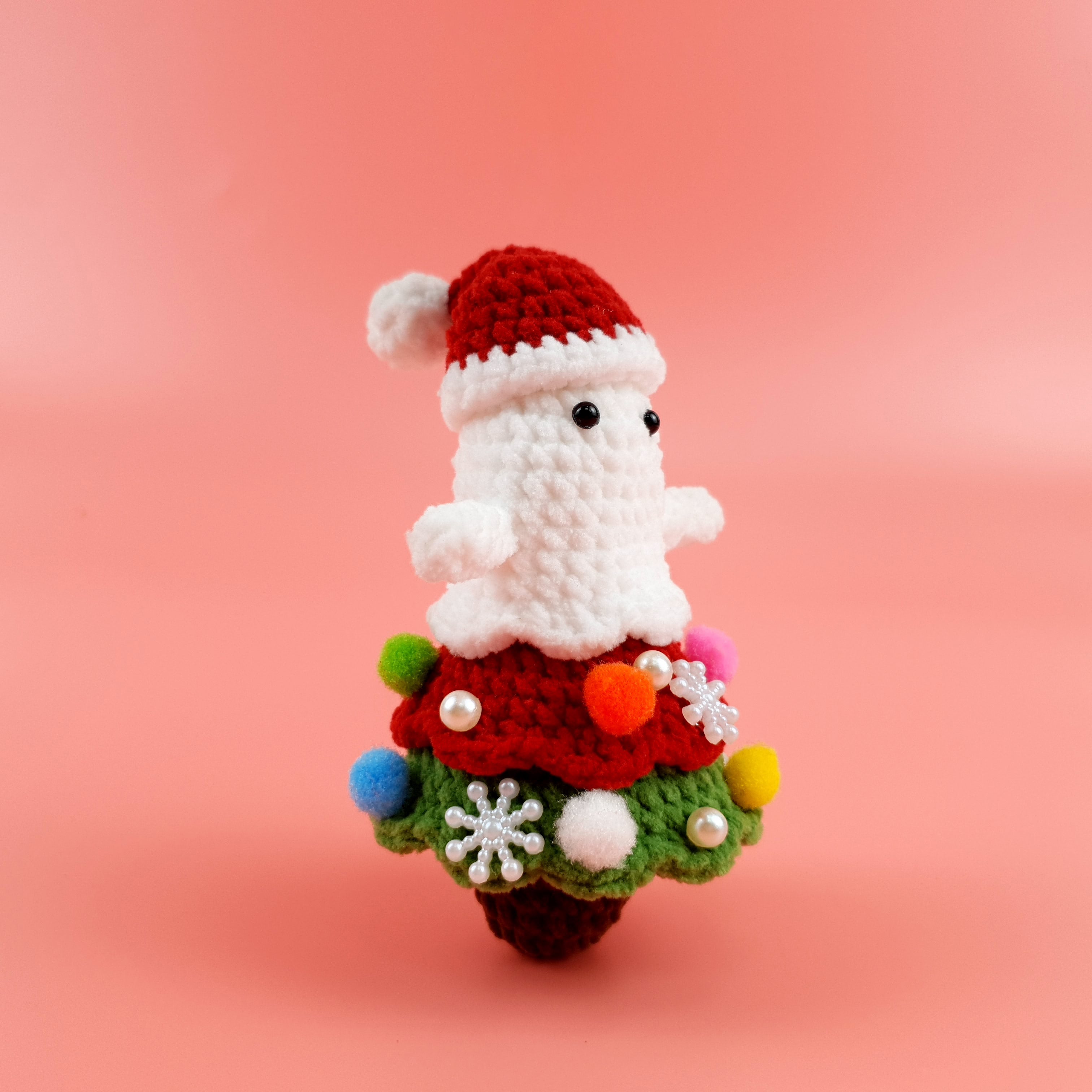 Ghost Christmas Tree Crochet Pattern PDF, Cute Ghost Amigurumi, Holiday Ornament Crochet Tutorial