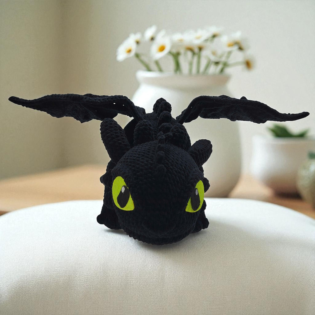 Toothless Dragon Crochet Pattern: Night Fury Amigurumi (PDF Download)
