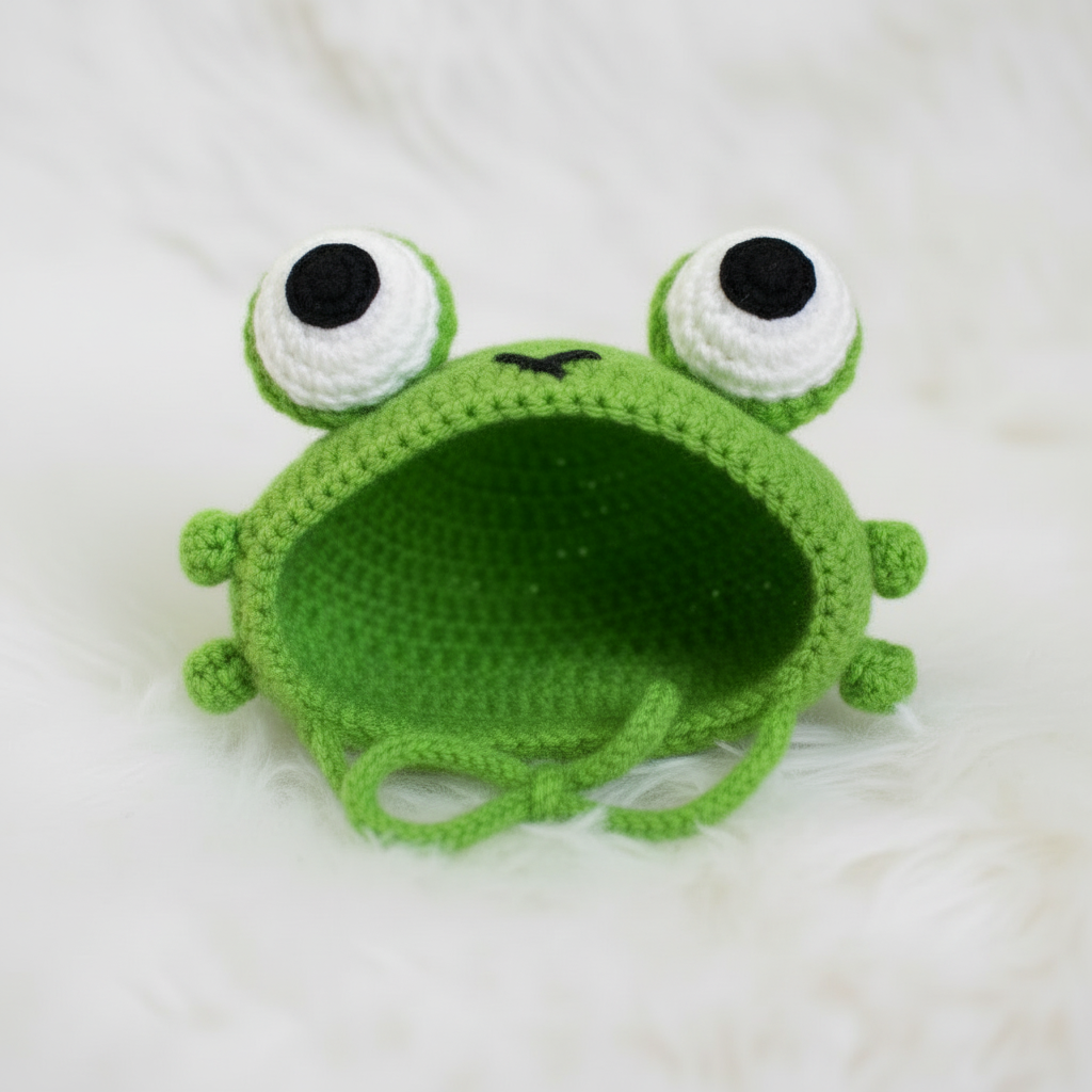 Frog Pet Hat Crochet Pattern PDF, Cute Frog Cat Hat Pattern, Crochet Pet Costume Tutorial