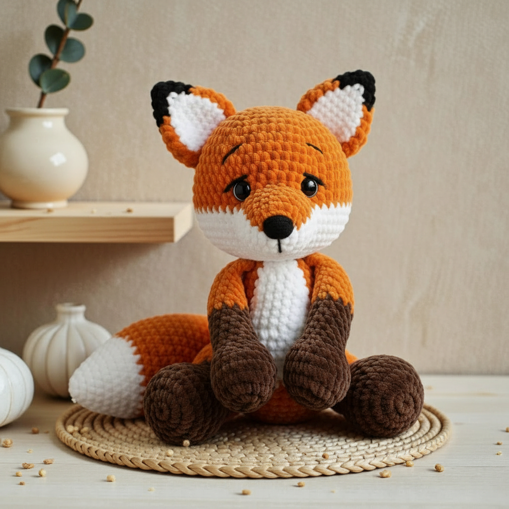 Fox Crochet Pattern PDF, Cute Amigurumi Fox Plush Toy