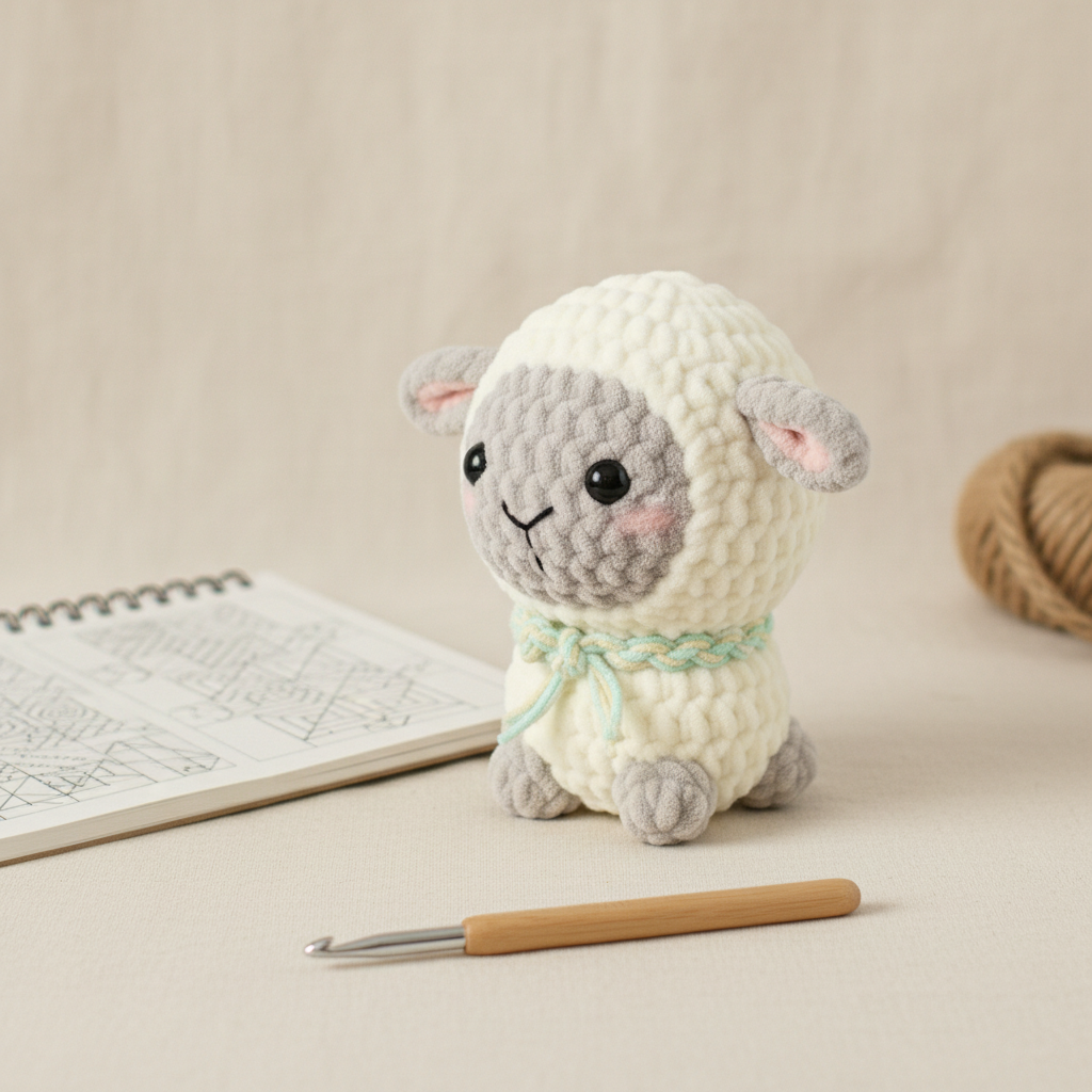 Sheep Crochet Pattern, Easy Amigurumi Sheep, Beginner Crochet Pattern