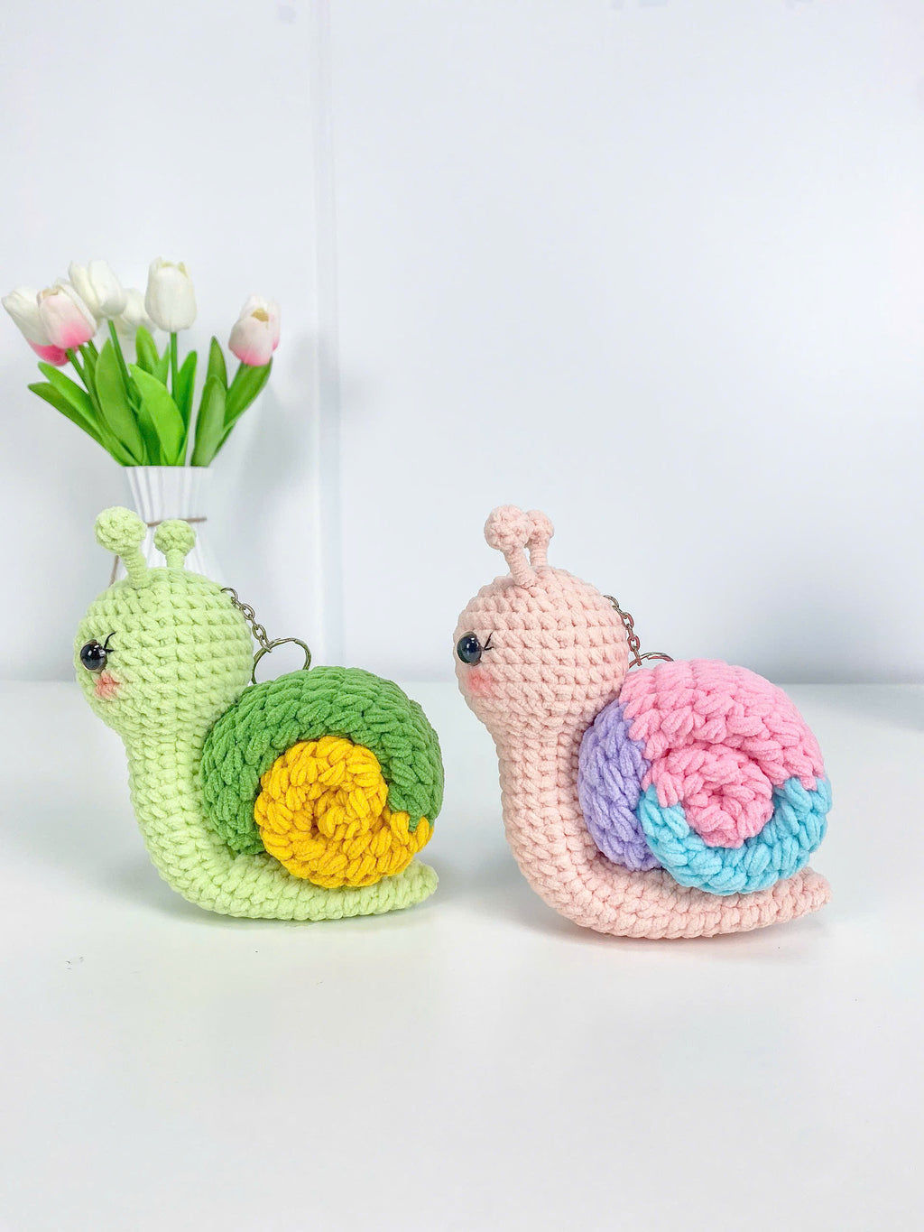 Snail Crochet Pattern PDF Bundle: Amigurumi Keychain Plush Toys (Digital Download)