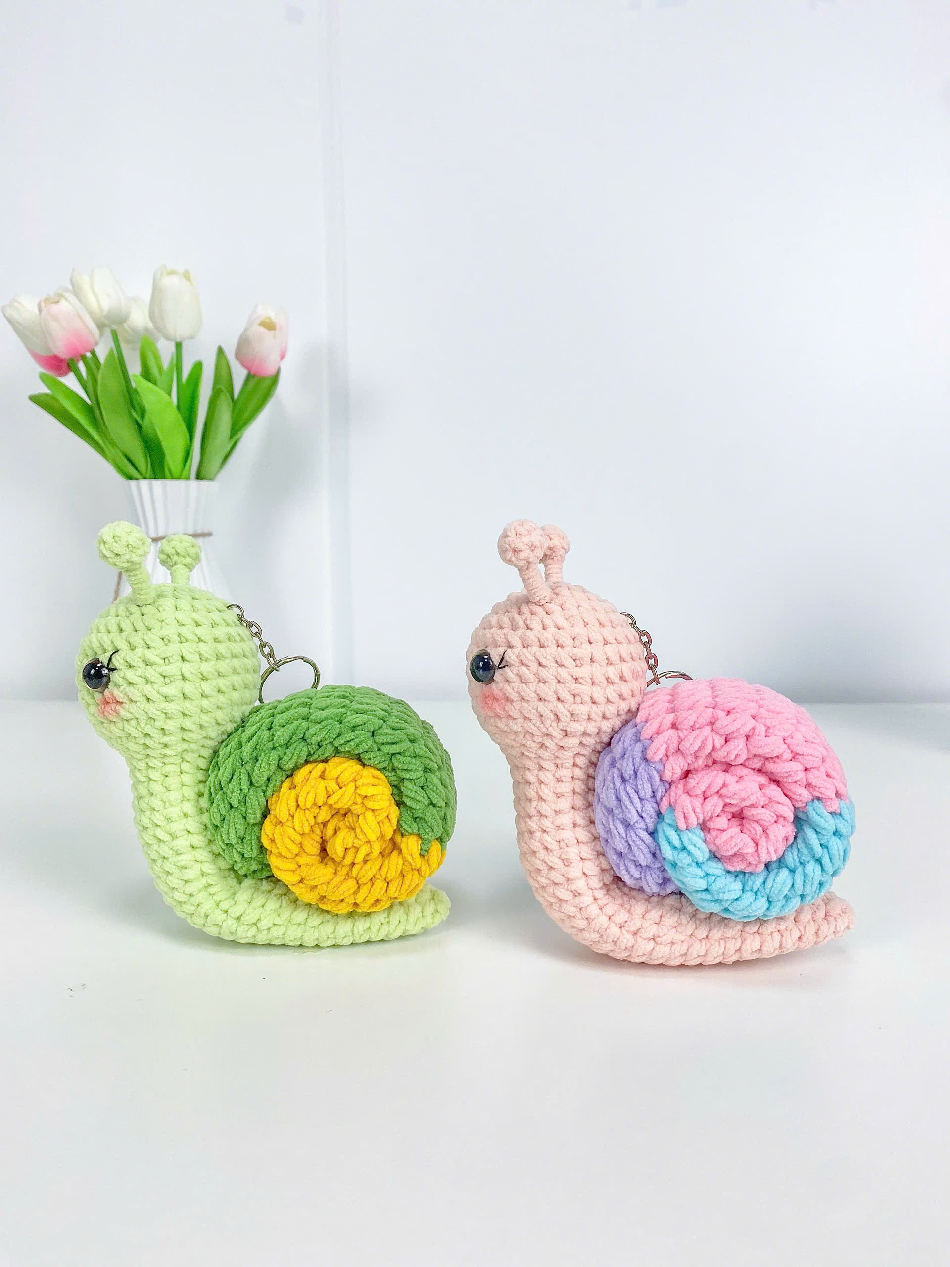 Snail Crochet Pattern PDF Bundle: Amigurumi Keychain Plush Toys (Digital Download)