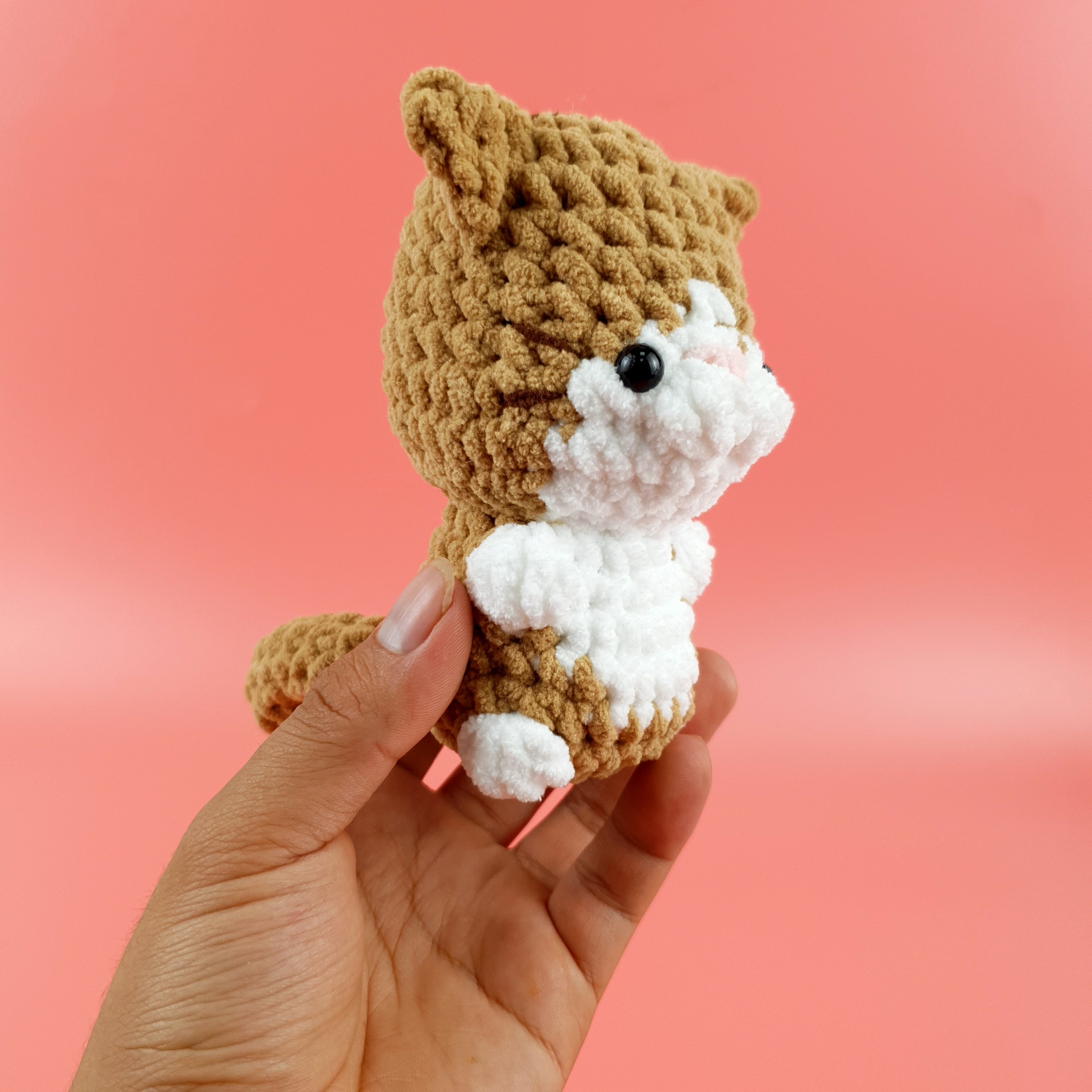 Brownie No Sew Crochet Pattern PDF, Cute Cat Amigurumi, No Sew Kitty Plush Tutorial